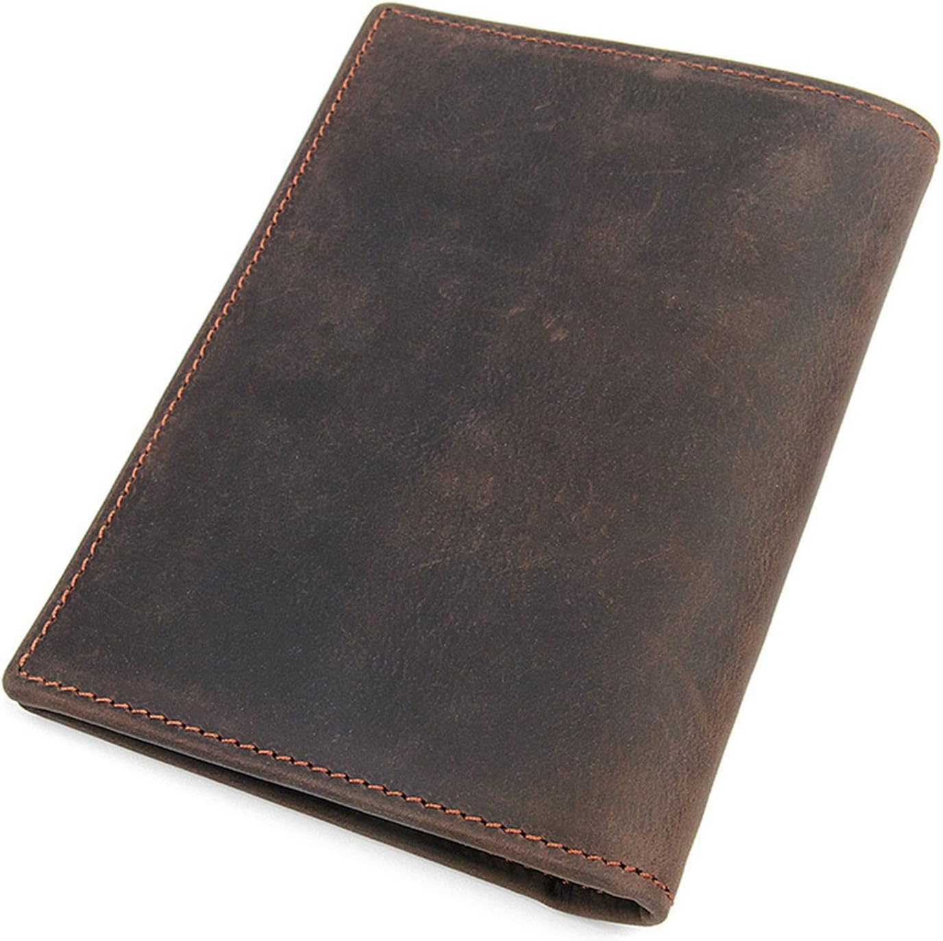 Slim Leather Wallet RFID Blocking Leather Passport Holder Travel Bifold Wallet For Men and Women Credit Card Holder Wallets (Brown)