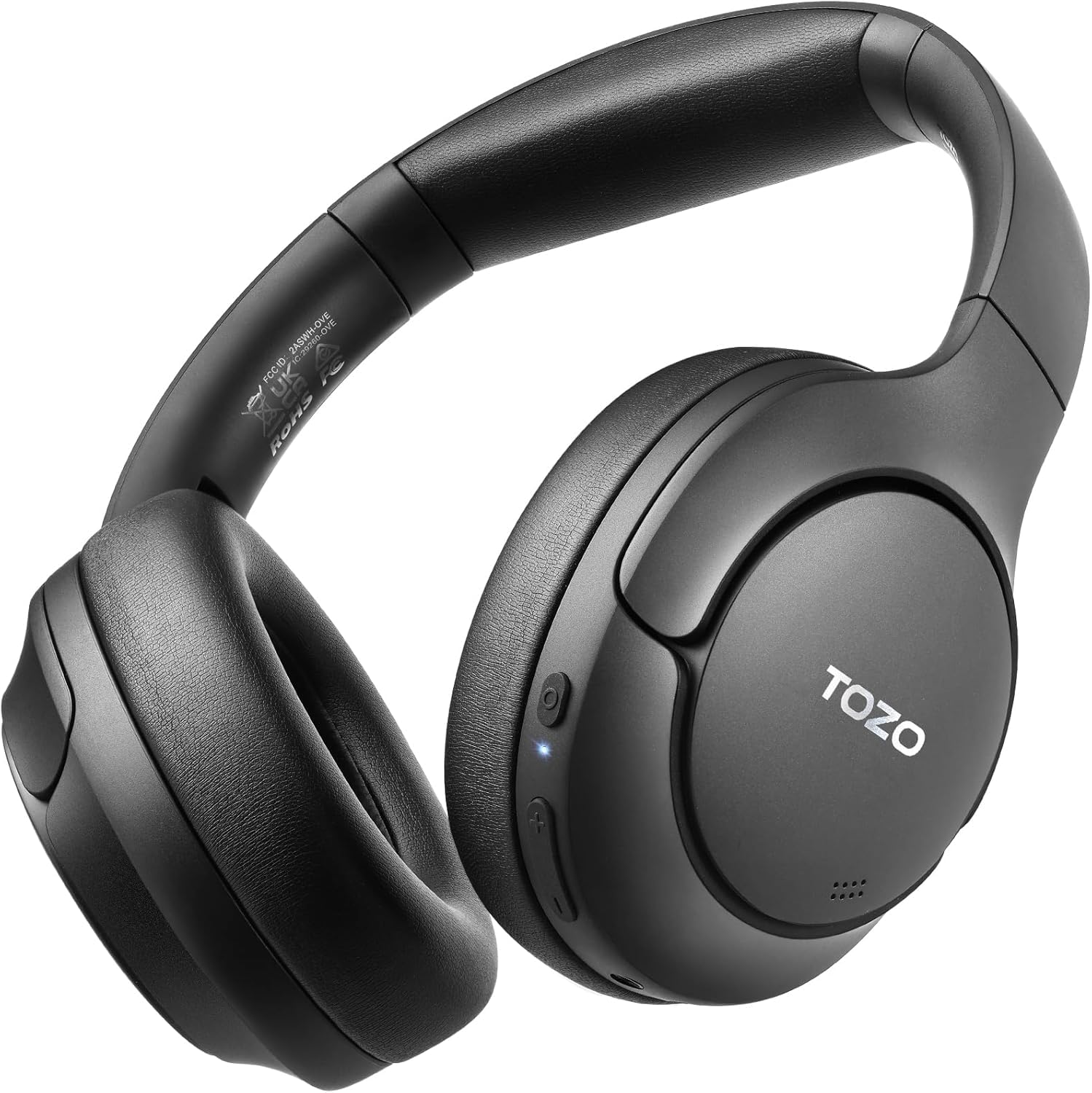 TOZO Cuffie Bluetooth 6.0 con ANC Ibrido, 5 Mics per Chiamate Chiare | Audio Hi-Res Spaziale, 32 EQ, Connessione Multipoint, Design Pieghevole con Cavo 3.5mm e USB-C