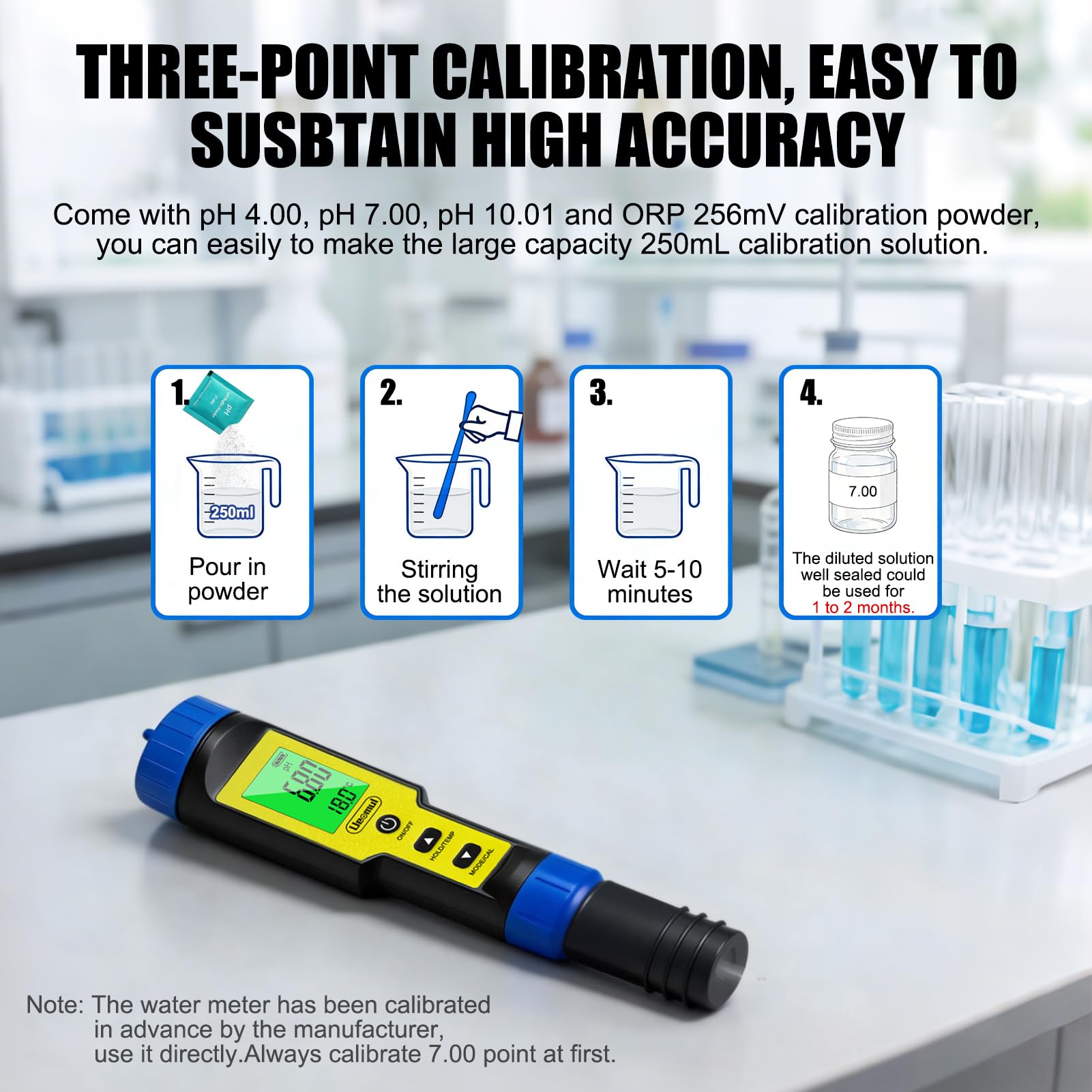 pH Chlor Messgerät Pool 7 IN 1, Tester pH Chlor (FAC) TDS EC SALT ORP & Temperatur mit ATC, Wasserqualitätstester IP67 wasserdicht, 0,01 Hochpräzision für Trinkwasser, Aquarium, Hydroponik