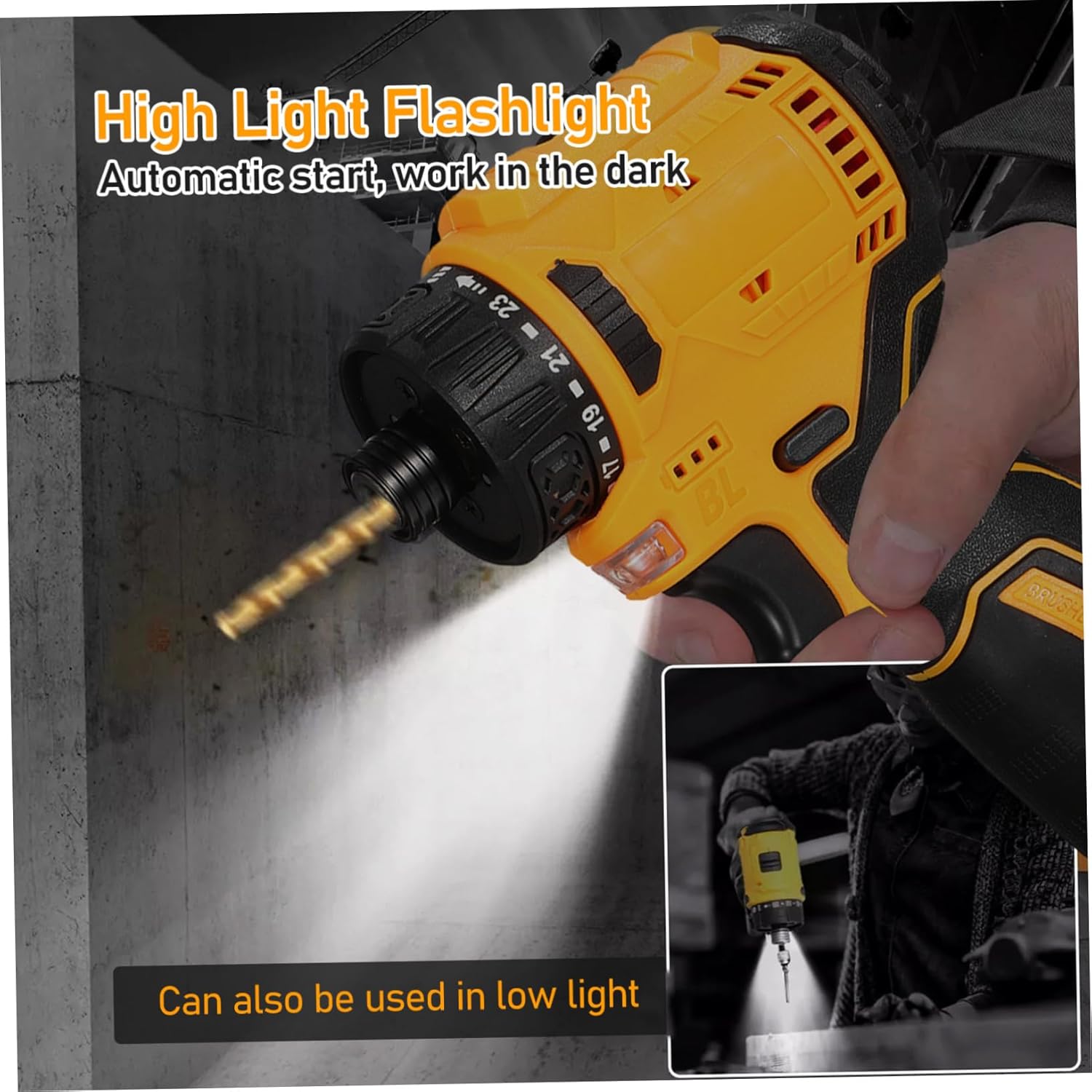 Power Screwdriver Cordless Electric Tool Rechargeable High-speed Rotation for Home Repair Diy Projects Versatile Multifunctional with Us Plug