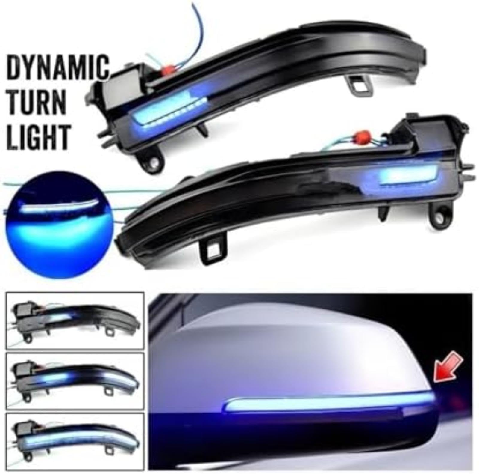 Dla BMW F20 F21 F22 F30 E84 1 2 3 4 Series 2010-2024 dynamiczny kierunkowskaz migacz boczny kierunkowskaz w lusterku Lampka kontrolna lusterka bocznego (Blue) Lampka kontrolna (Blue)