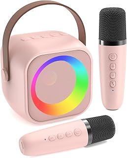 Jeefu Karaoke Machine 2 Microphones, Birthday Gifts for Girls Toys Age 3-15 Year Old Girls Gifts Kids Microphone Toys for 3-12 Year Old Girls Birthday Presents Easter Gifts for Kids