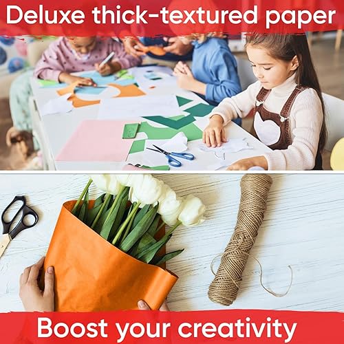 Miniatura 5 de Paclord Rollo de papel kraft naranja de 36 x 1200 pulgadas (100 pies), 45 libras de grosor, papel de manualidades para la escuela, papel de color