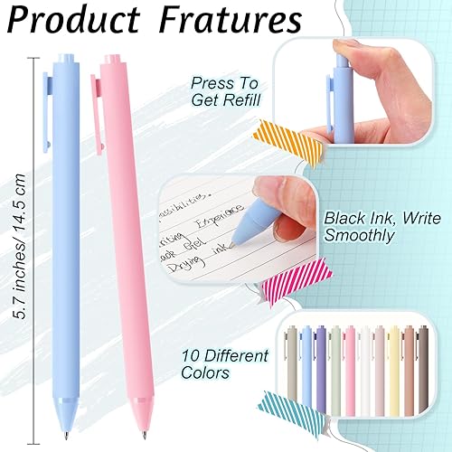 Miniatura 2 de Crtiin 50 bolígrafos de tinta de gel a granel, tinta negra de 0.020 in, punta fina, retráctil, suministros de oficina para profesores, servidores,