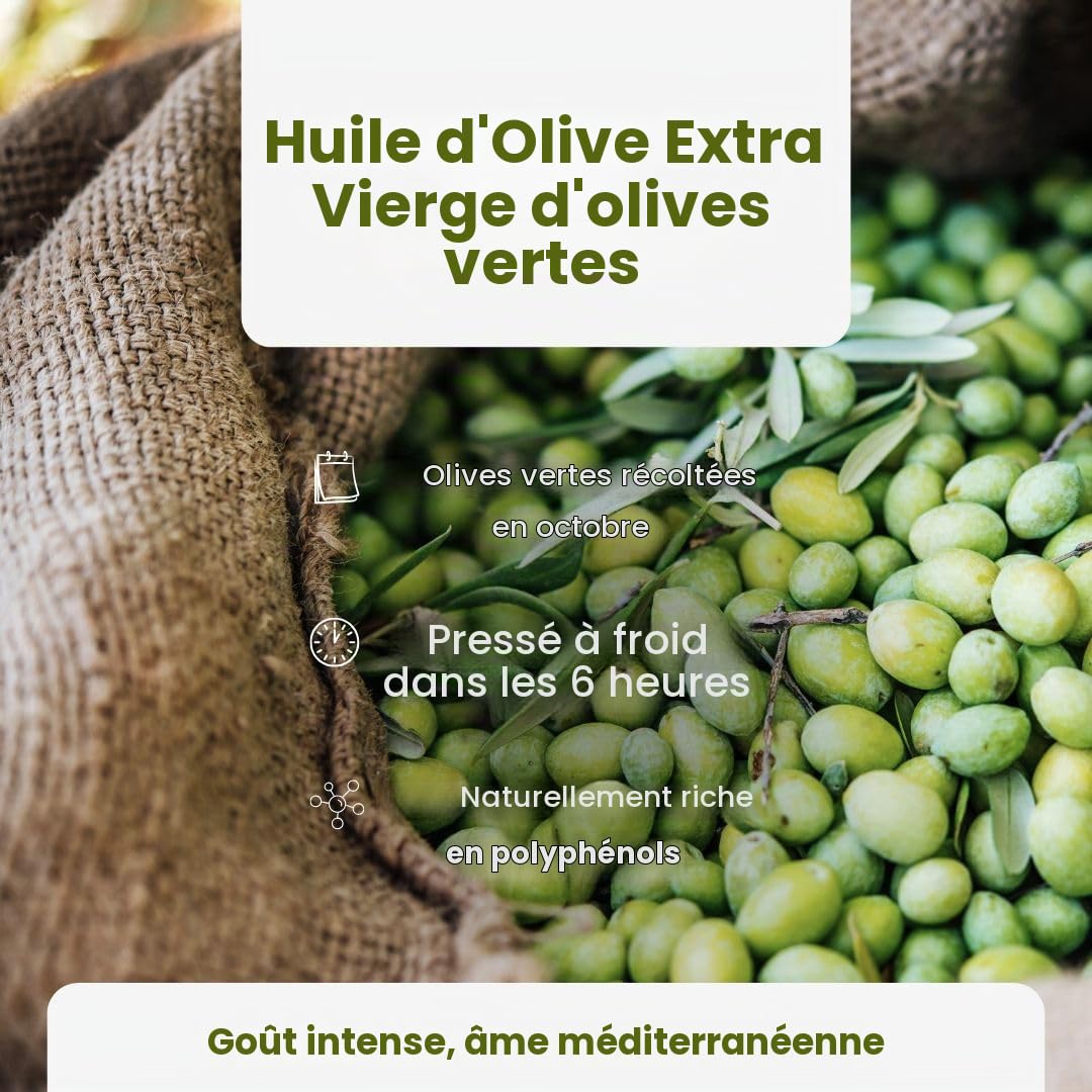 Huile d’Olive Extra Vierge 100% Italienne – Extraction à Froid – Récolte Manuelle – Bouteille 500 ml – Essensily