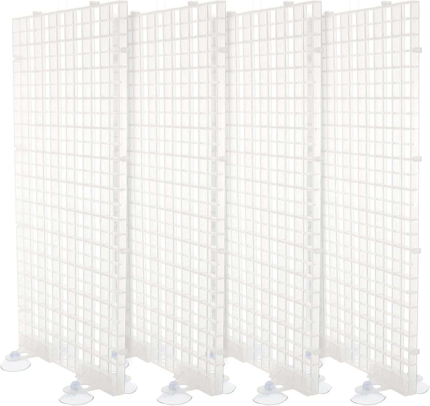 SEWACC 4pcs Aquarium Separator Panels with Suction Cups PVC Material Fish Tank Divider for Breeding and Build Platform Easy to Install Aquarium Isolation Board Random Color