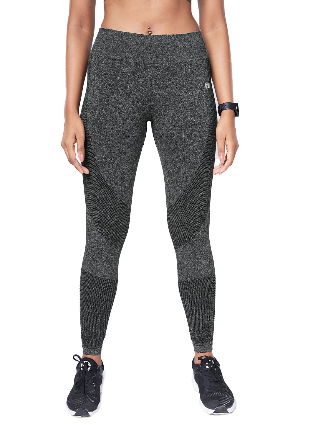 the souled store |TSS Active: Fighter Poly Anthra Womens and Girls Sports Tights|Full Length Solid|73% Nylon 19% Polyester 8% Lycra Multicolored Women Training Sports Tights-picture-16