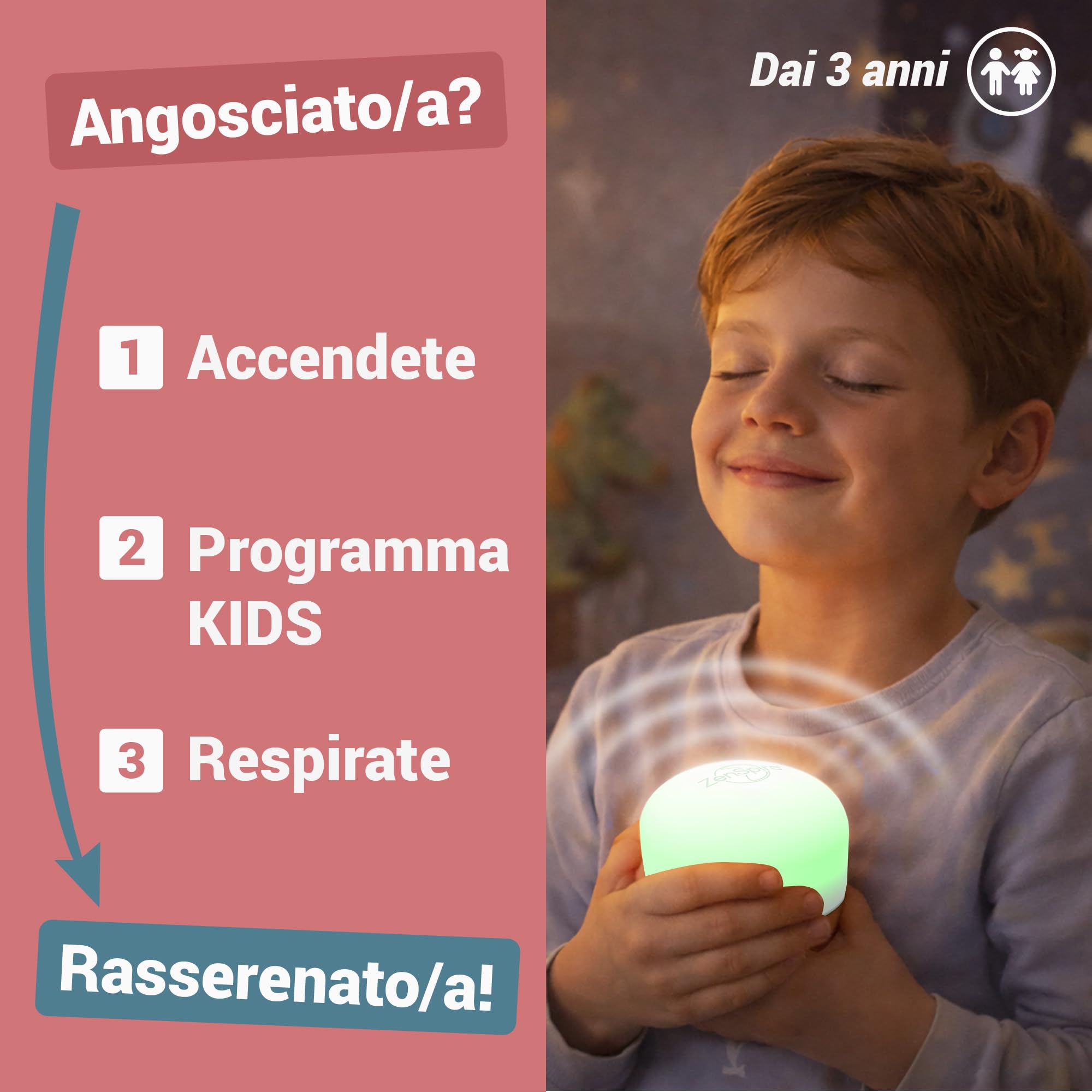 Zenspire+ Dispositivo Anti-Stress per Sonno e Relax | Coerenza Cardiaca e Meditazione | Aiuto Naturale contro Ansia e Stress | Luce Zen, Suono Bianco e Vibrazione (Pack 2)