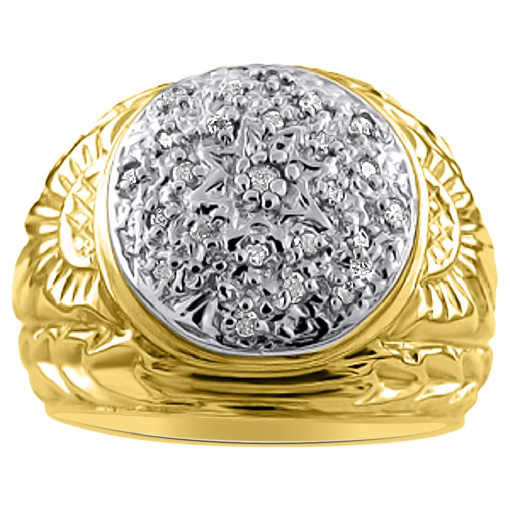 Rylos Anillo de diamante para hombre de oro amarillo de 14 quilates o blanco de 14 quilates.