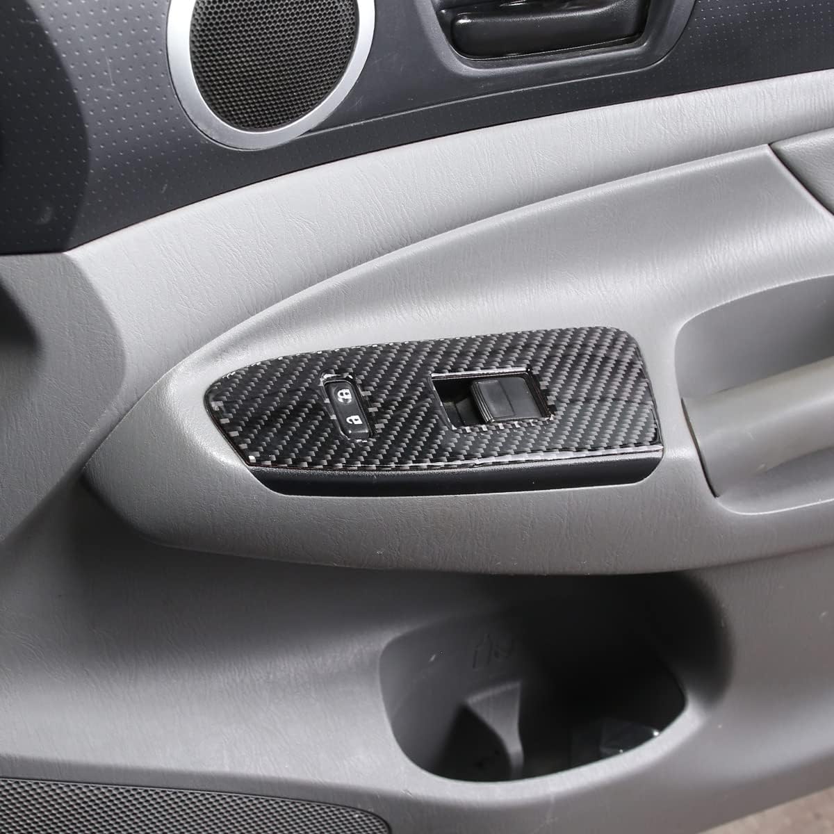 for Toyota Tacoma 2011-2015 Real Carbon Fiber Car Glass Lift Switch Sticker Decorative Panel Cover Protection Car Interior Accessories