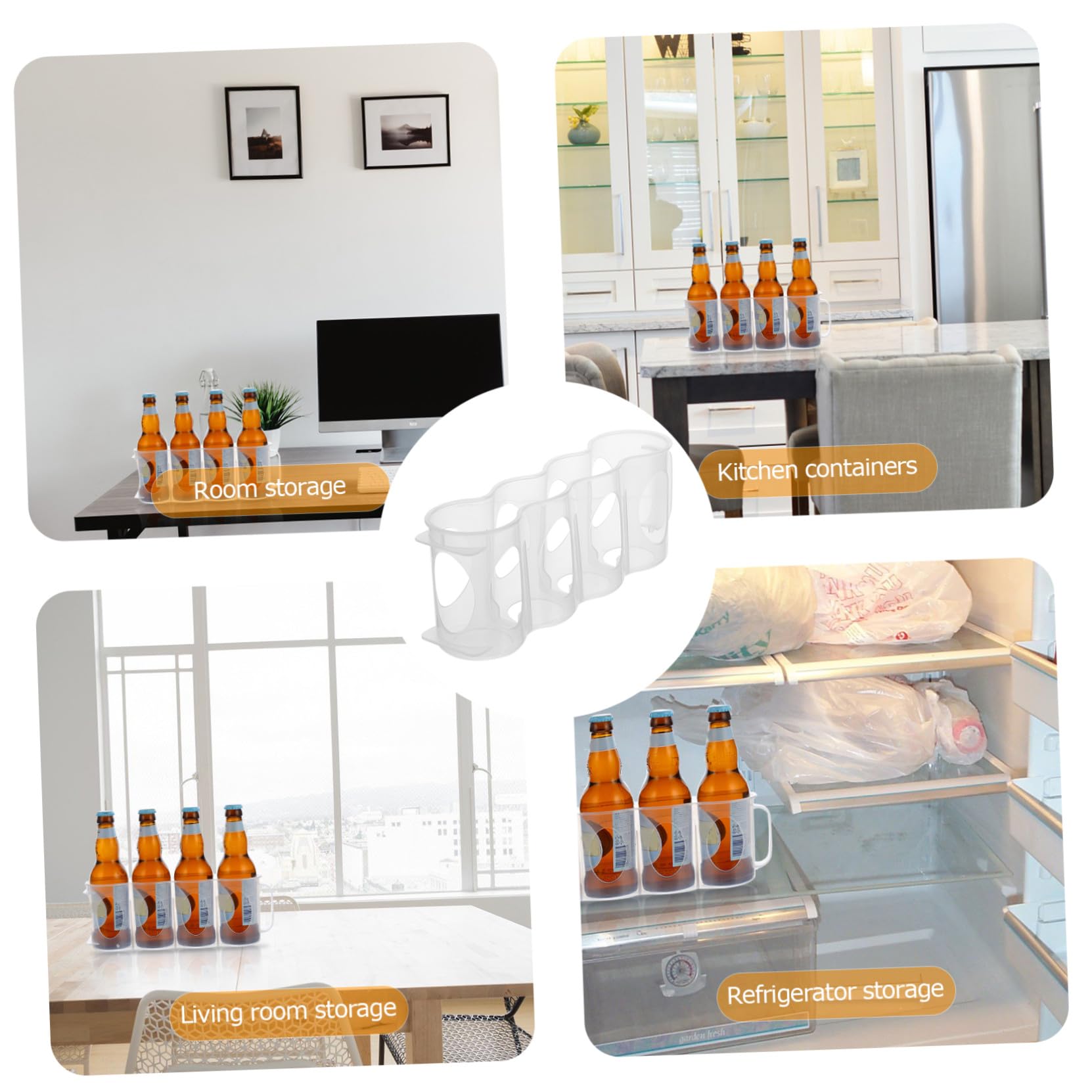 PRETYZOOM 4pezzi Contenitore Per Bevande Organizer Frigorifero Per Lattine e Condimenti Scatola Di Stoccaggio Multiuso Per Cucina e Birra Resistente e Pratico Per Uso Domestico