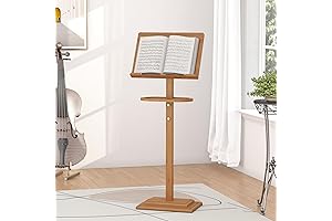 Bamboo Music Stand for Sheet Music, Foldable Wooden Sheet Music Organizer