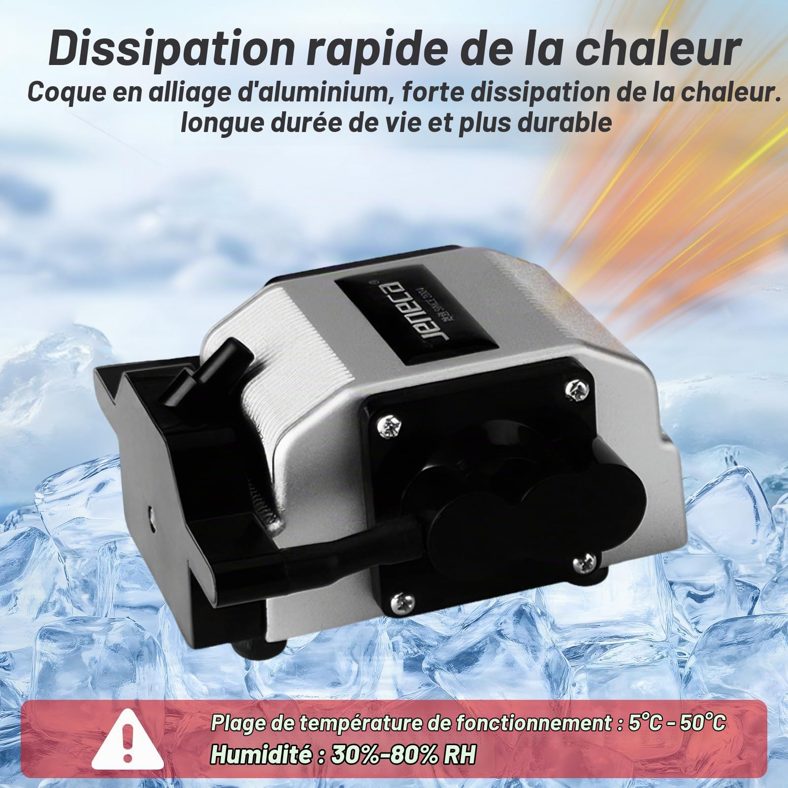 Pompe à air pour Aquarium 3300L/H 25W, Pompe à Oxygène avec Accessoires, Tuyau et Sortie d'air à 6 Trous, Silencieuse/Faible Vibration/Réglable, Bulleur Aquarium pour Up to 2200 litres