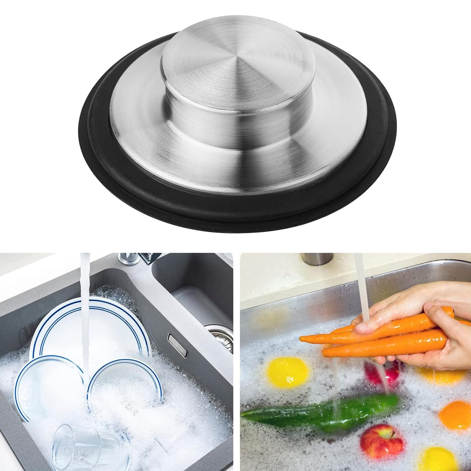 SpiderJuice 1Pc Universal Stainless Steel Kitchen Sink Drainage Hole Water Stopper Airtight Rubber Seal Gasket Cover Anti-Clogging Garbage Disposal Plug (B0D9DDFKJP) Amazon Price History, Amazon Price Tracker