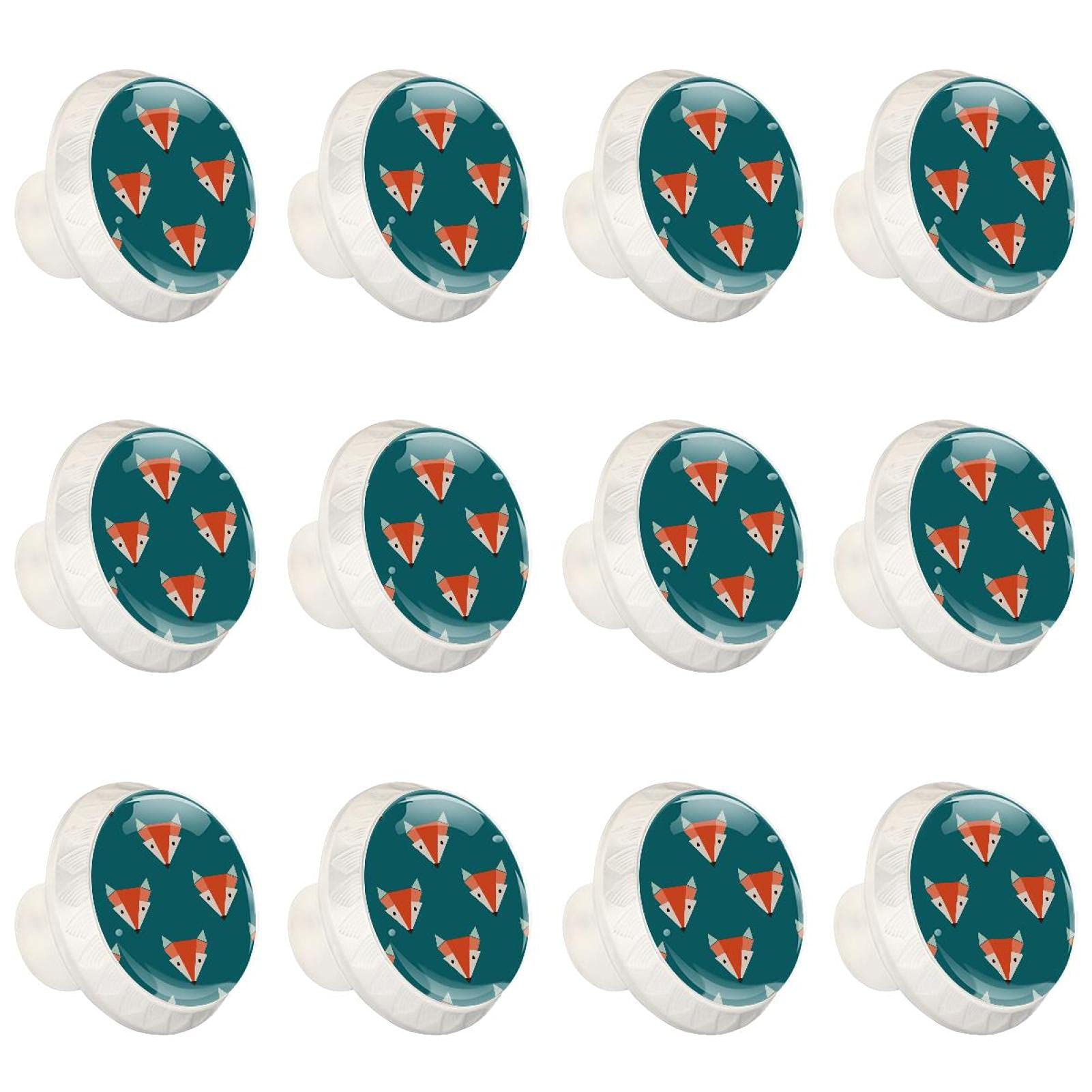 Boutons d'armoires de cuisine renards géométriques lot de 12 poignées