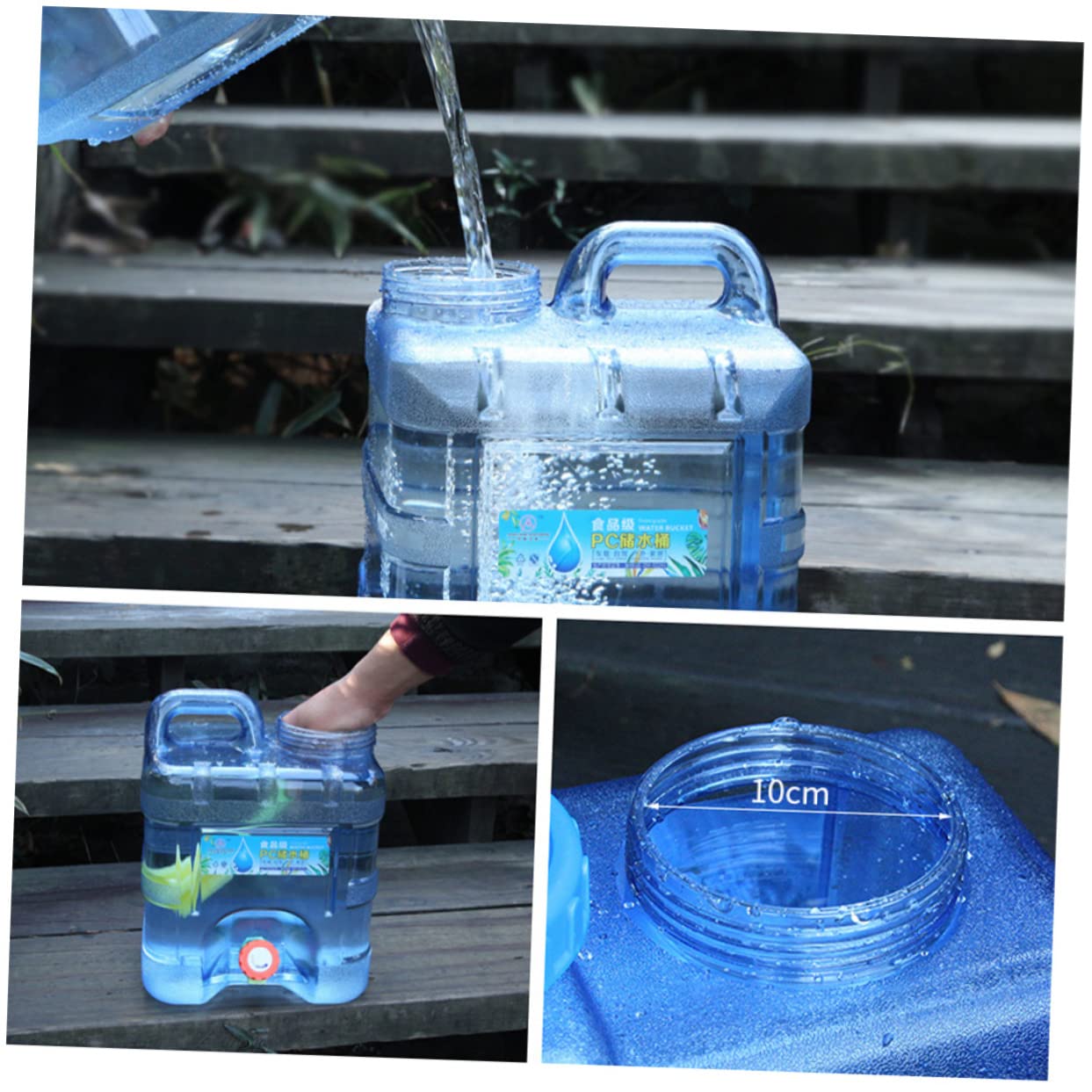 Toyvian Portable Water Container with Faucet Durable Outdoor Water Jug for Camping Hiking Travel and Emergency Storage Sturdy Material Easy to Carry Leak Resistant Design