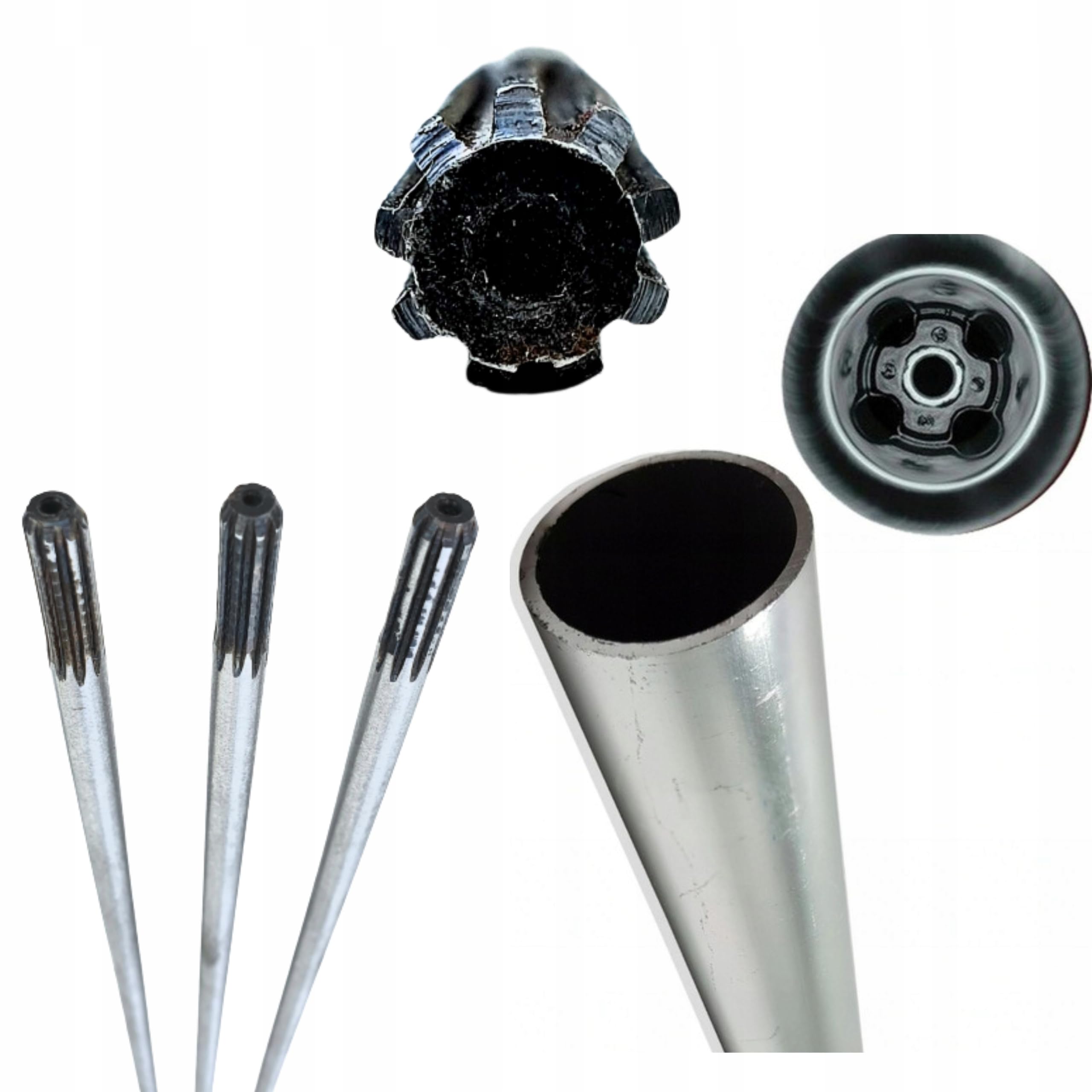 Terra Ricambi – Kit Asta di Trasmissione con Tubolare Ø26 mm per Decespugliatore | Asta Interna 153 cm Ø8 mm 9 Denti + Tubolare 150 cm con Cuscinetti | Ricambio Agricolo Compatibile (9 DENTI)