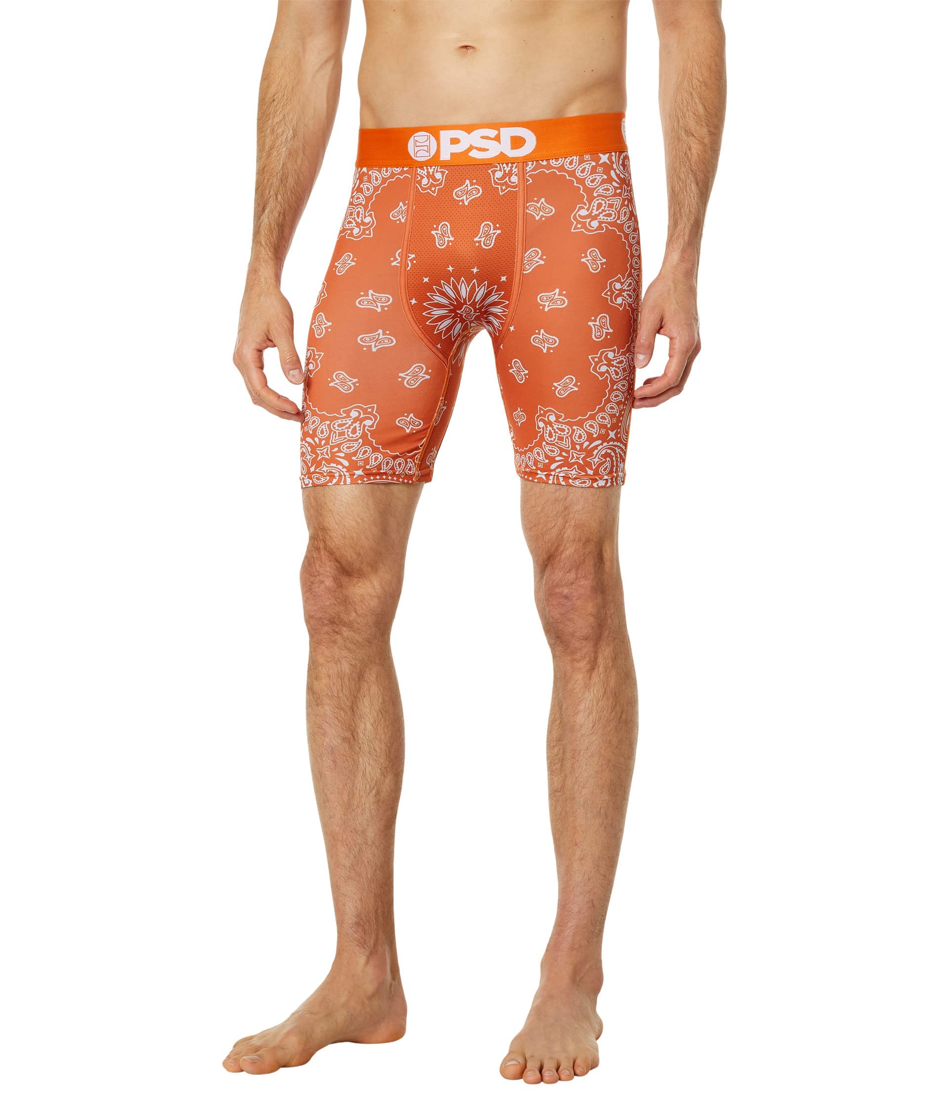 PSD Mens Burnt Orange Bandana Boxer Briefs Orange XL