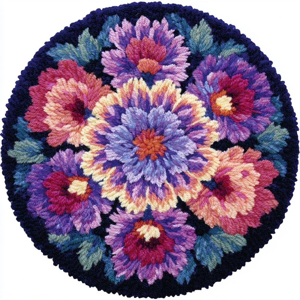 AMBATTERY Rug Making Kit for Adults,Latch Hook Rug Kit,Flowers