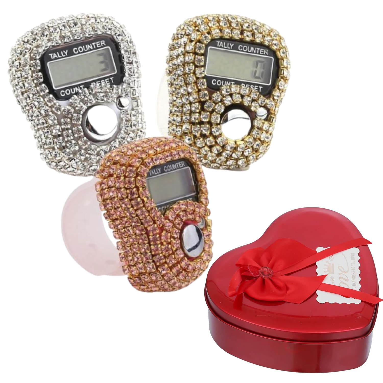 Finger Counter for Prayer, Digital Finger Tasbeeh, Finger Digital Tally Counter, Hand Counting, Finger Clicker Ring (Combo Pack of 3) (B0CTGKN37R) Amazon Price History, Amazon Price Tracker