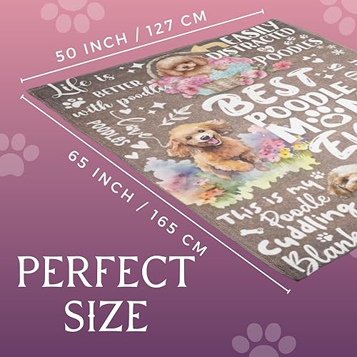 Miniatura 7 de Regalos de caniche para mujer, la mejor manta única de franela de caniche para mamá caniche, 50 x 65 pulgadas, agradable a la piel, regalo novedoso