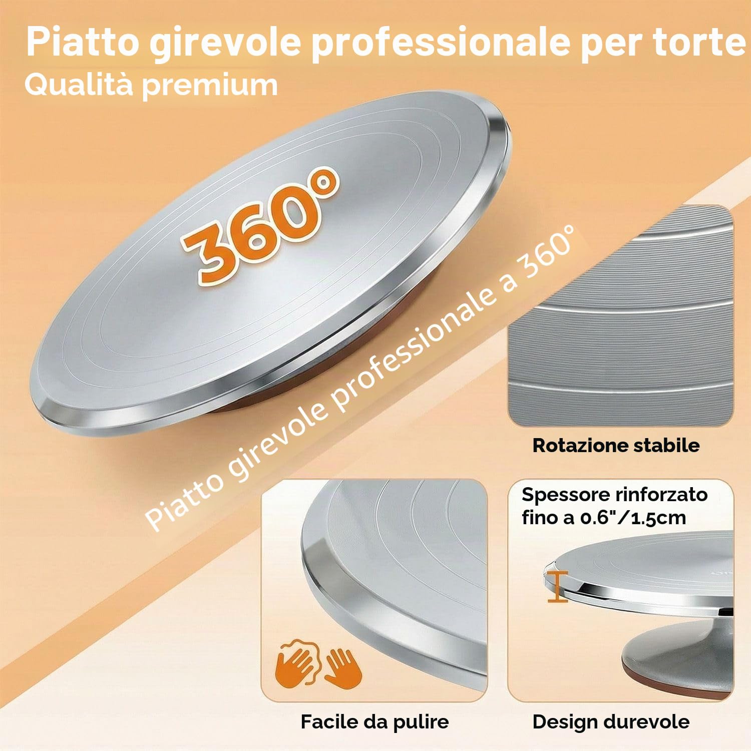 144 Pezzi Kit Pasticceria Professionale con Vassoio Rotante in Lega di Alluminio - Set Utensili da Pasticceria per Adulti, Principianti e Adolescenti