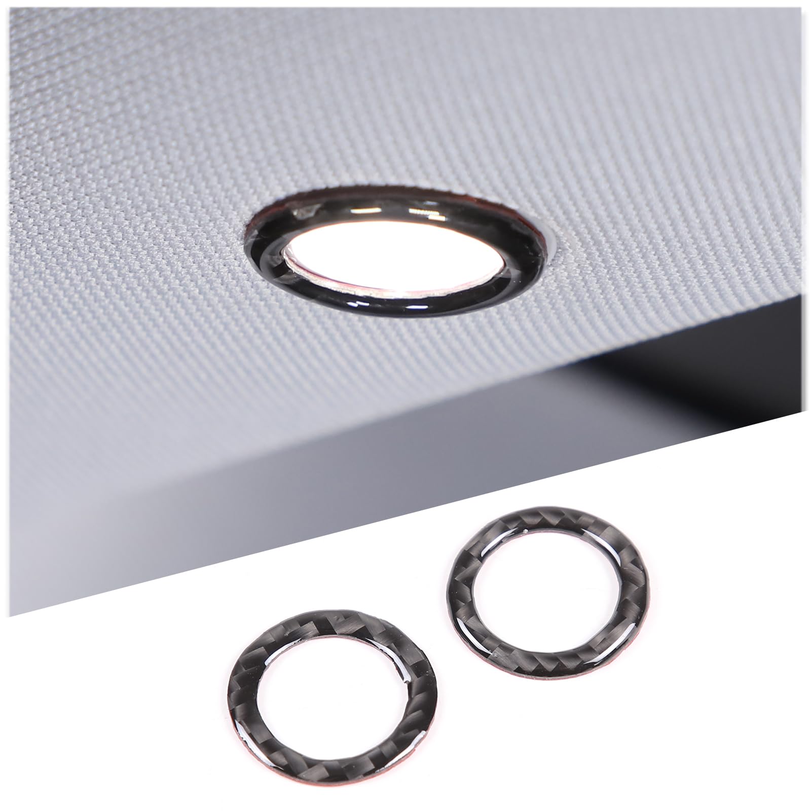 Rear Roof Reading Light Panel Cover Trim for Tesla Model 3 Highlander 2023+, Rear Roof Top Panel Dome Light Cover Trim Sticker, Carbon Fibre1