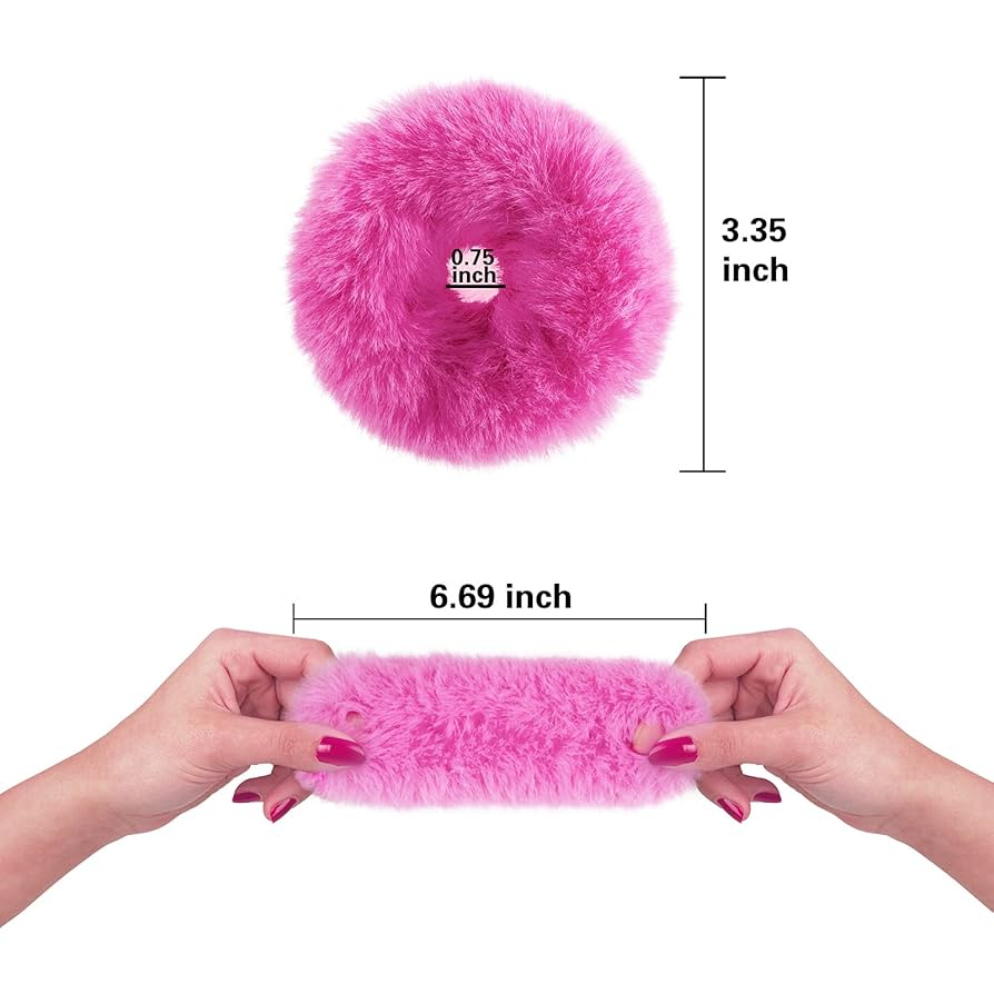 韓国商品/FUNFROM FUN Picnic Scrunchies Cute Fruit Scrunchies for Women Girls Korean Pink Elastic