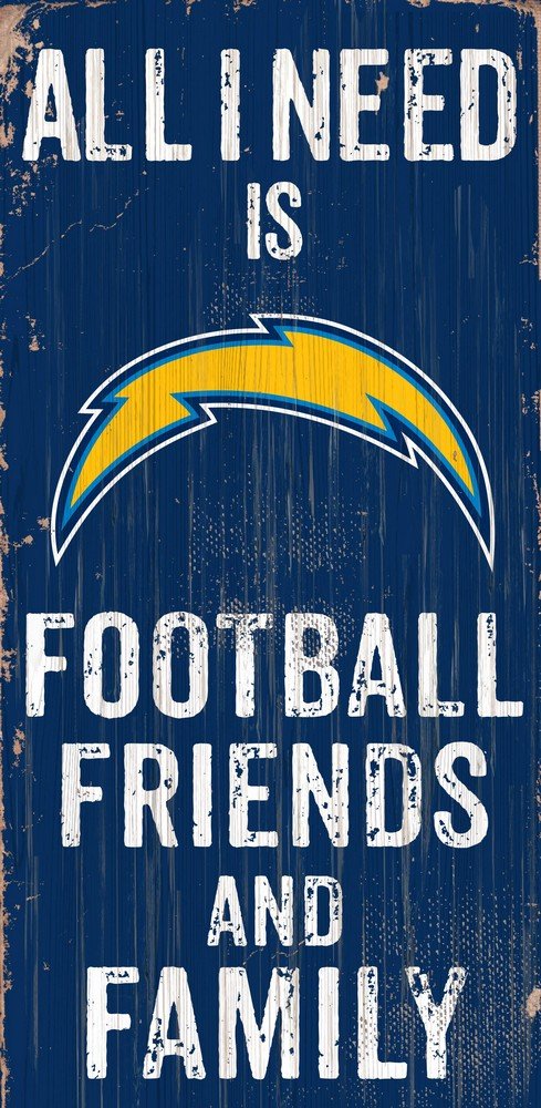 Fan Creations Need is Football, Family & Friends Sign Color San Diego Chargers, Multicolored