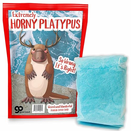 Horny Platypus Cotton Candy – Caramelo sin gluten fabricado en los Estados Unidos – Divertido regalo de broma para Pascua o Navidad – Regalo de