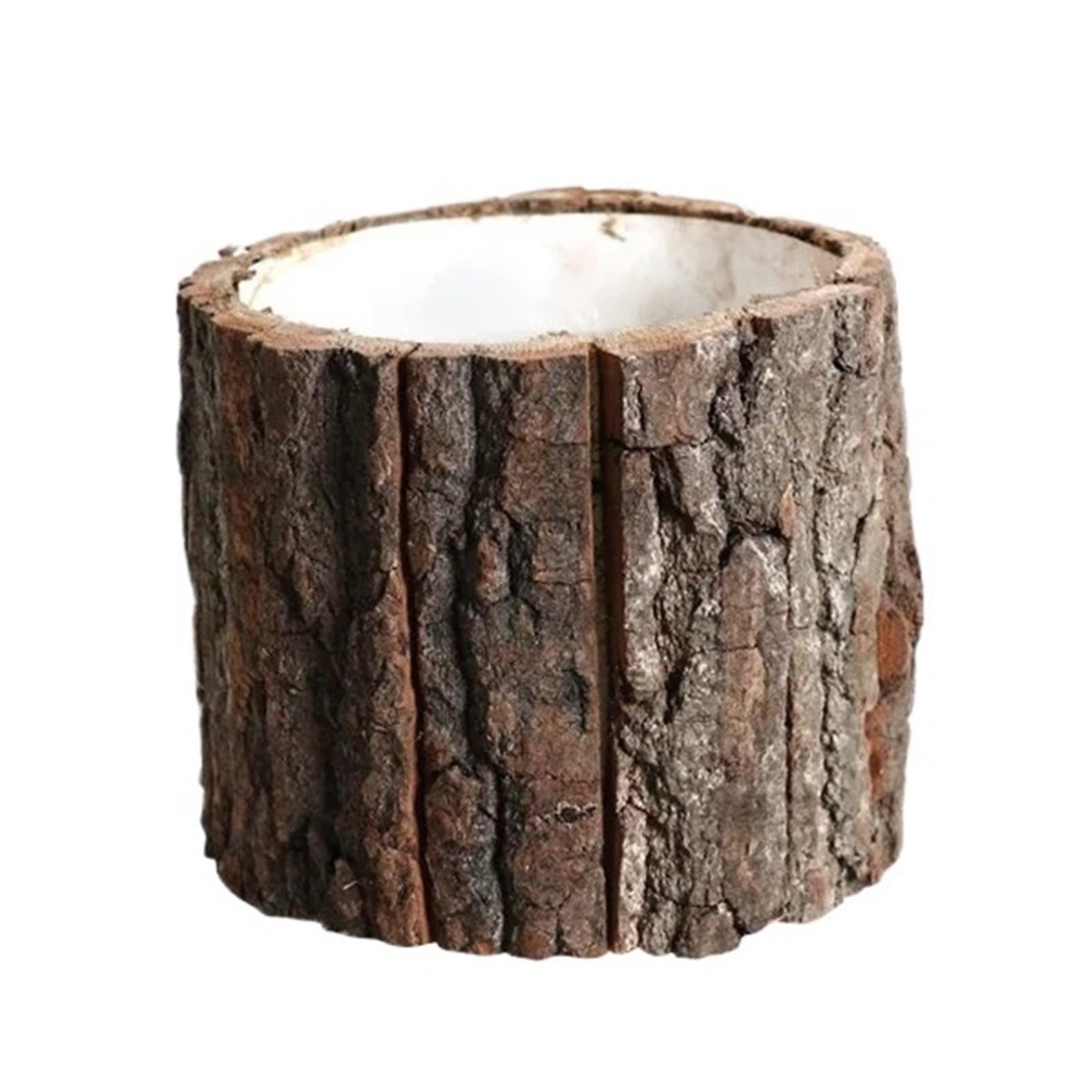 QuxetlRyz Wooden Tree Stump Decor Wooden Plant Pot Vintage Round Table Decorative Style Flowerpot Fake Tree Bark Succulent Plants Creative Container(L)