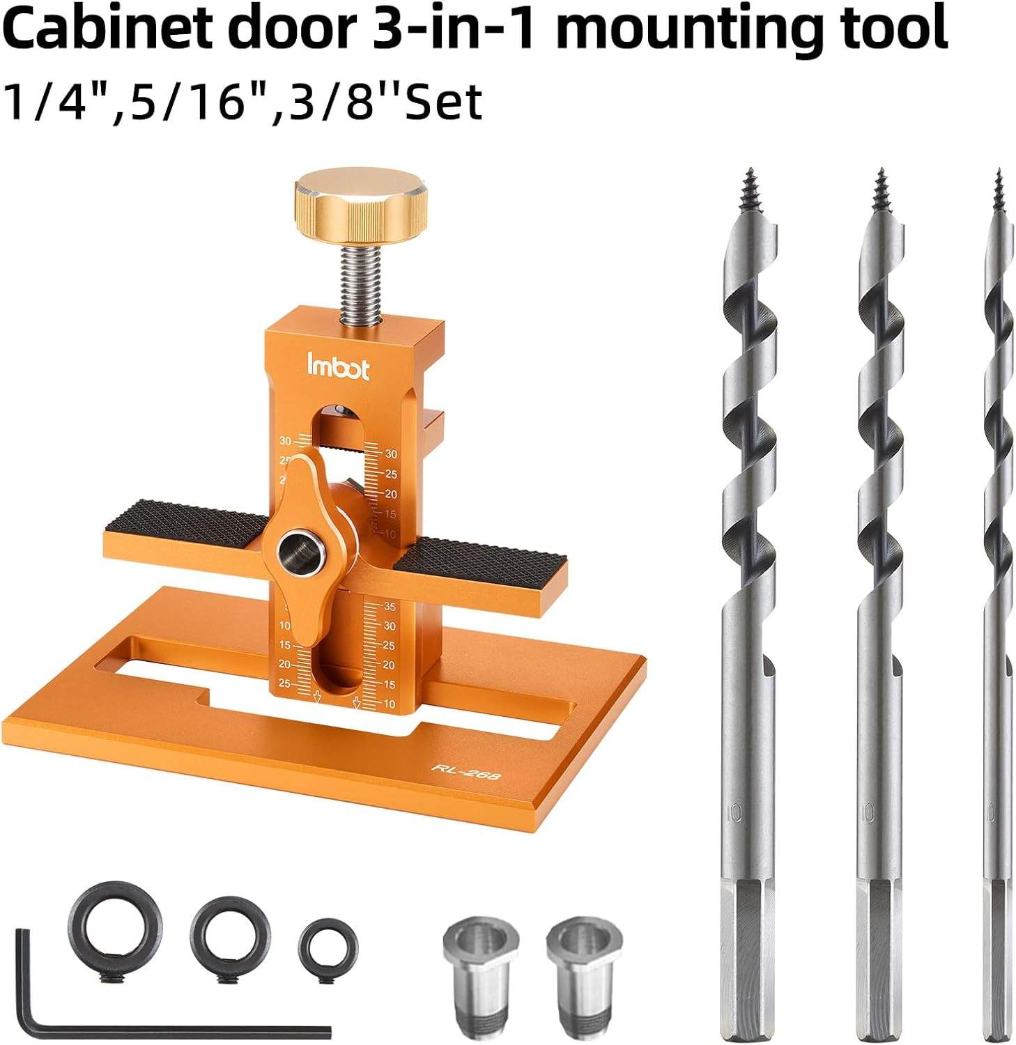 Imbot Cabinet Door Mounting Jig &With Base 3-In-1 Cabinet Door Installation Positioner For Most Cabinet Doors, Easy Alignment, Easily Adjustable Aluminum Cabinet Hardware Jig With Drill Bits - Image 2