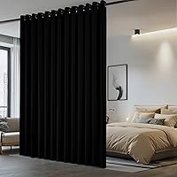 NICETOWN Blackout Soundproof Room Divider Curtain - Noise Reducing Privacy Panel for Doorway, Window, Patio (7ft x 8.3ft Black, 1 Panel)