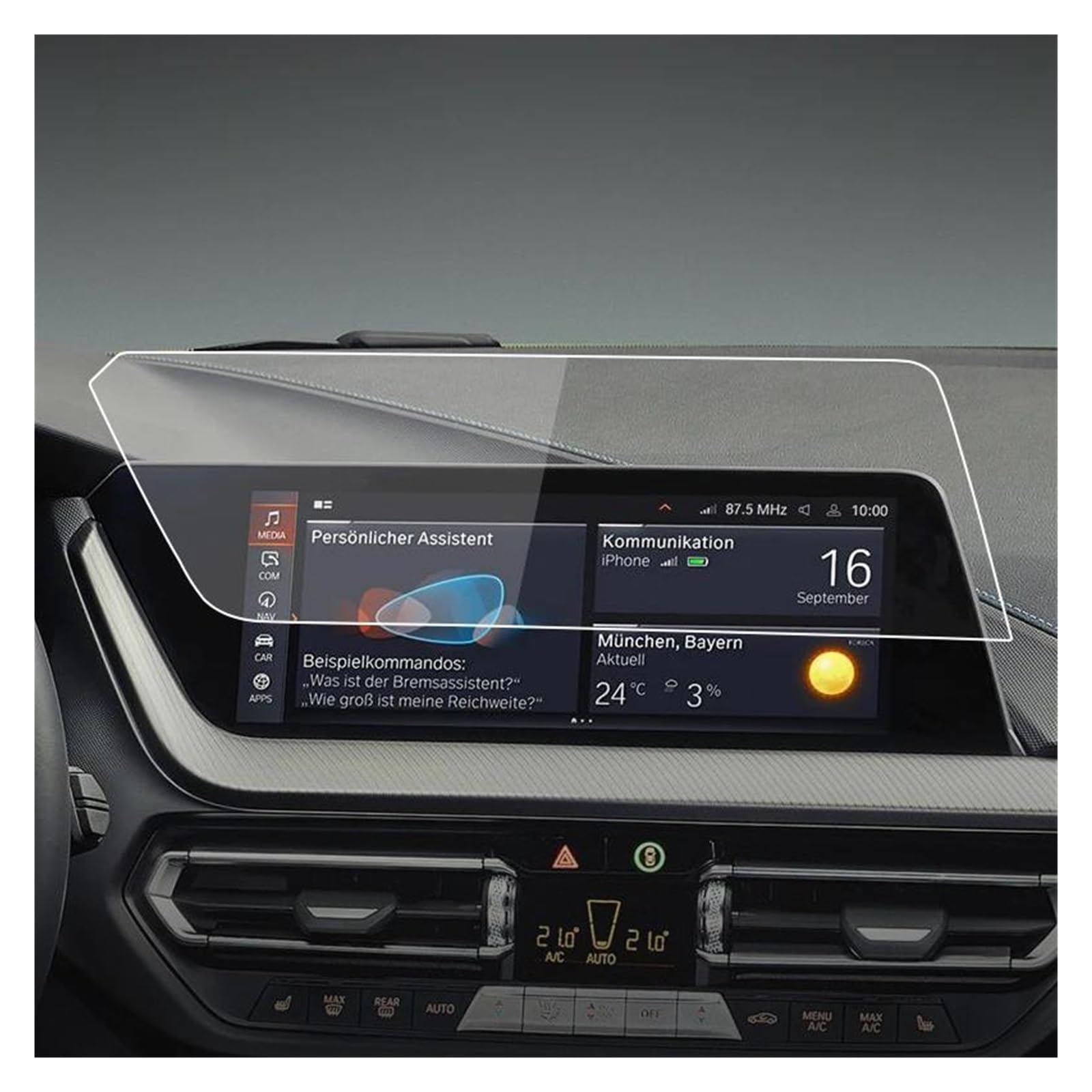 10 25 Pollici per BMW Serie 1 2020-2022 Membrana di Navigazione cruscotto Auto GPS Display in Vetro temperato Pellicola Protettiva per Schermo B