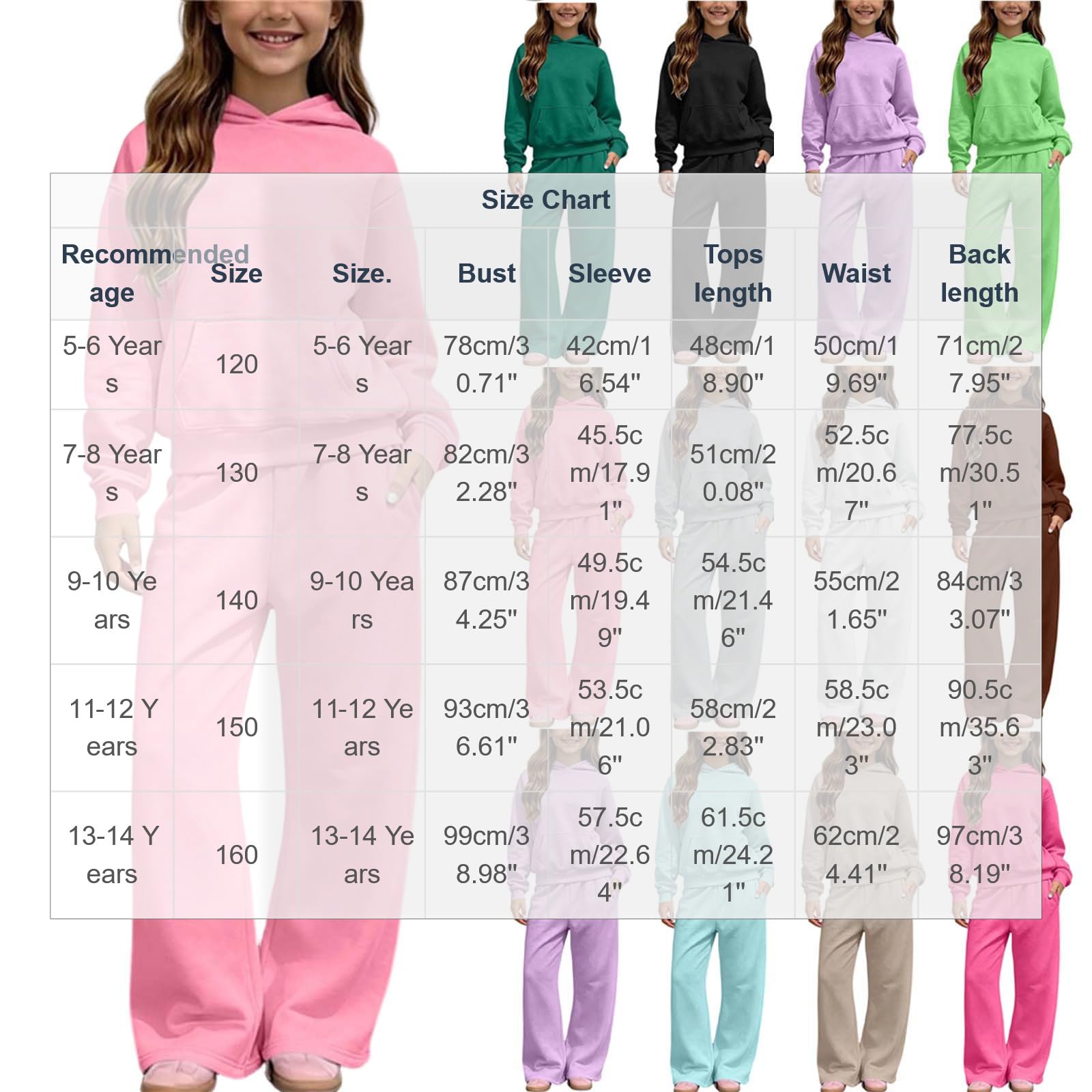 Zweiteiliger Mädchen Kinder Sweatshirt Unisex Sport Outfits Set | Einfarbig Freizeitanzug, 2 Teilige Kapuzenpullover und Jogginghose, Slim Fit Jogginganzug Mode Bekleidungssets für Jungen