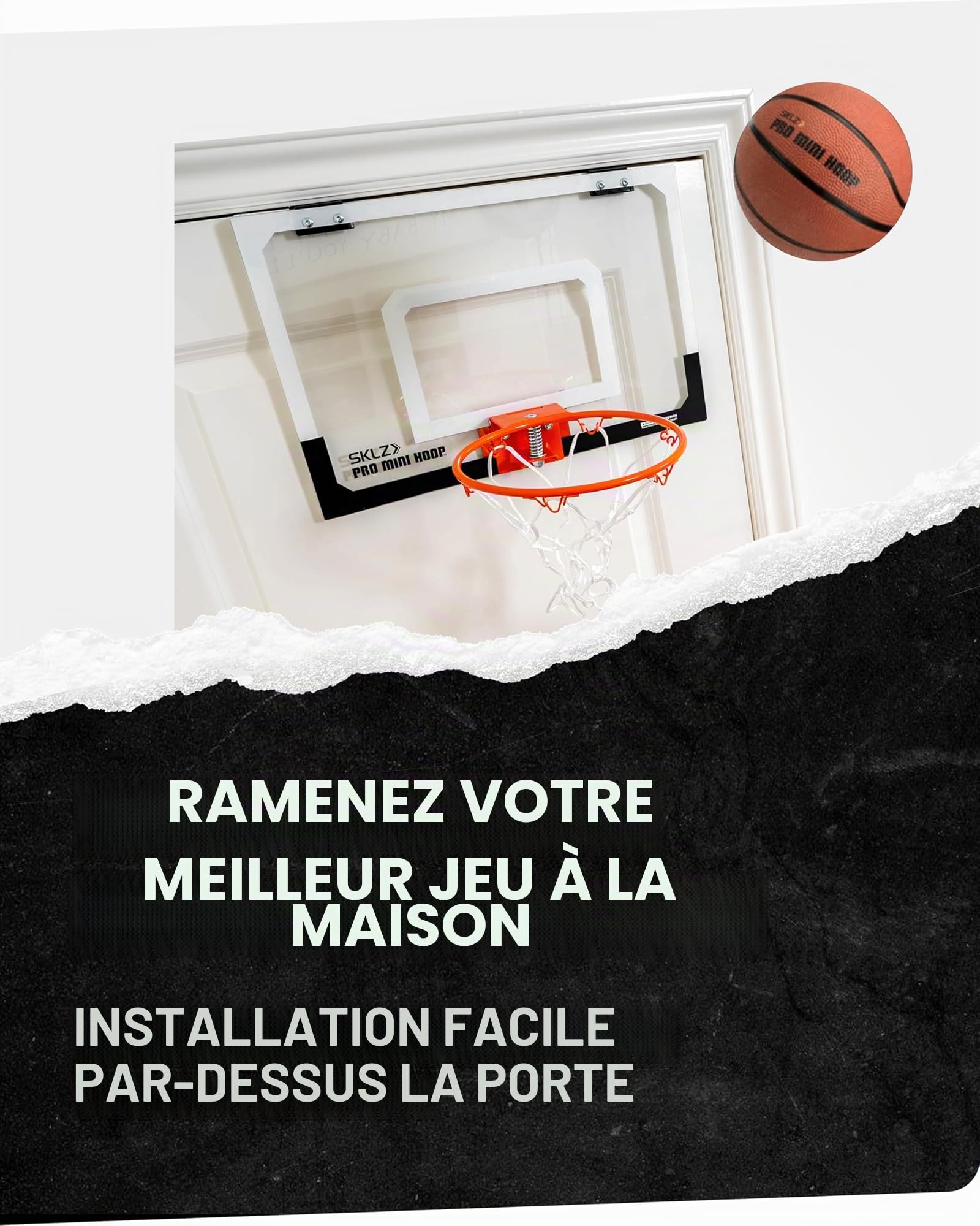 SKLZ Pro Mini Hoop - Ensemble de Basketball avec Panneau Antichoc