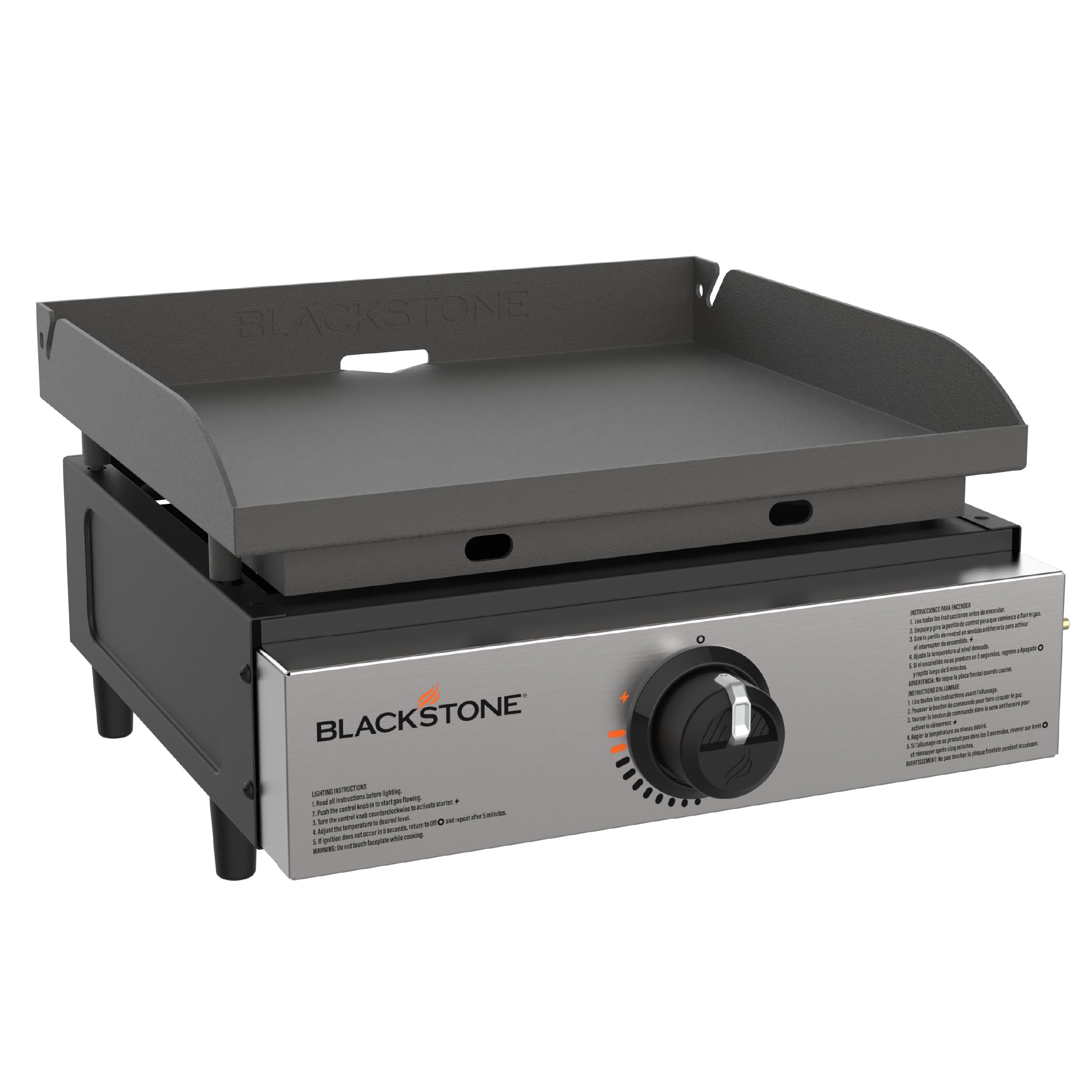 BLACKSTONE ORIGINAL 17-INCH TABLETOP GAS GRIDDLE, COMPATIBLE WITH DOMESTIC GAS CYLINDERS USING A 50 MBAR REGULATOR, WITH BUILT-IN SELF-IGNITION SWITCH