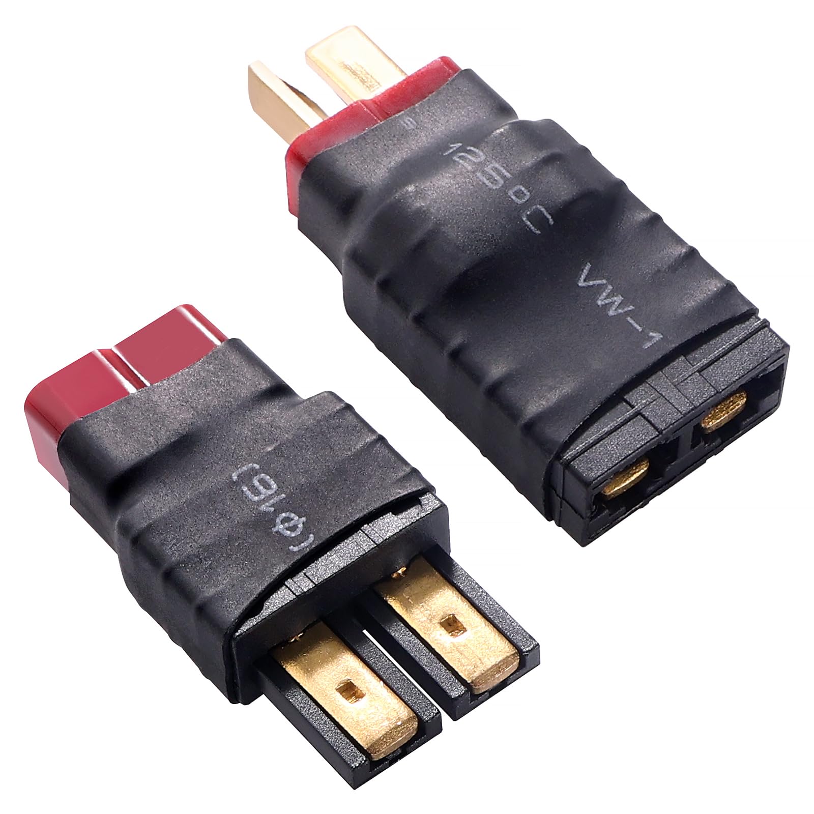 Lyeteung 2 PCS Compatible with Traxxas to T Plug Adapter, Deans-T Male / Female to Compatible with TRX Male / Female Plug Connector, for RC LiPo Battery