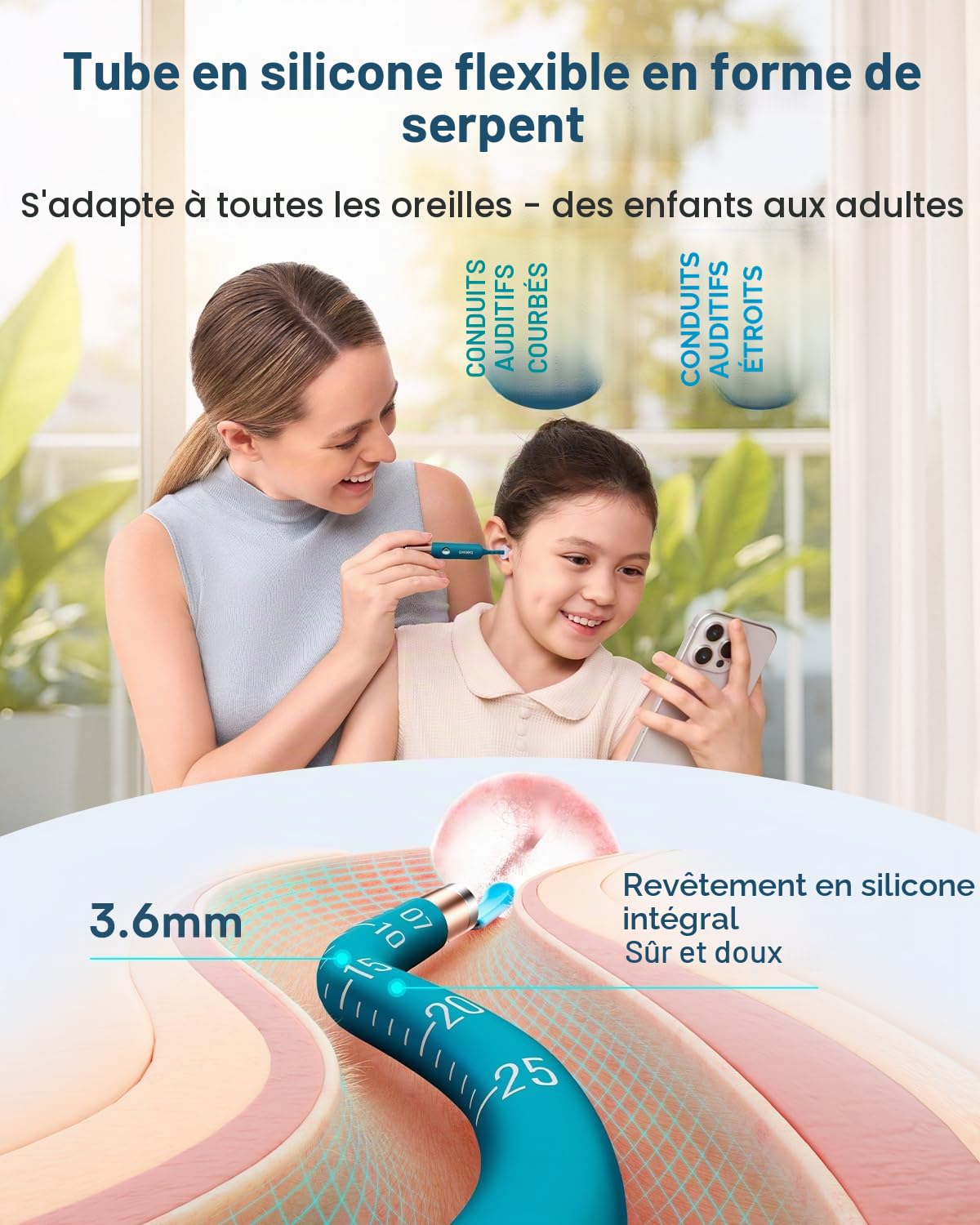 Bebird Pro Earsight Ultra Éliminateur de cérumen Wi-Fi 5G otoscope HD 1080p nettoyeur d'oreille flexible caméra 30 pointes rechange