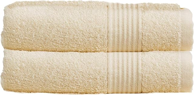 Olivia Rocco Egyptian Cotton Towels Home Bathroom Towel Set Bale Fade Resistant 500gsm Home Collection Bales Bath Sets, 2 Hand Towels Cream