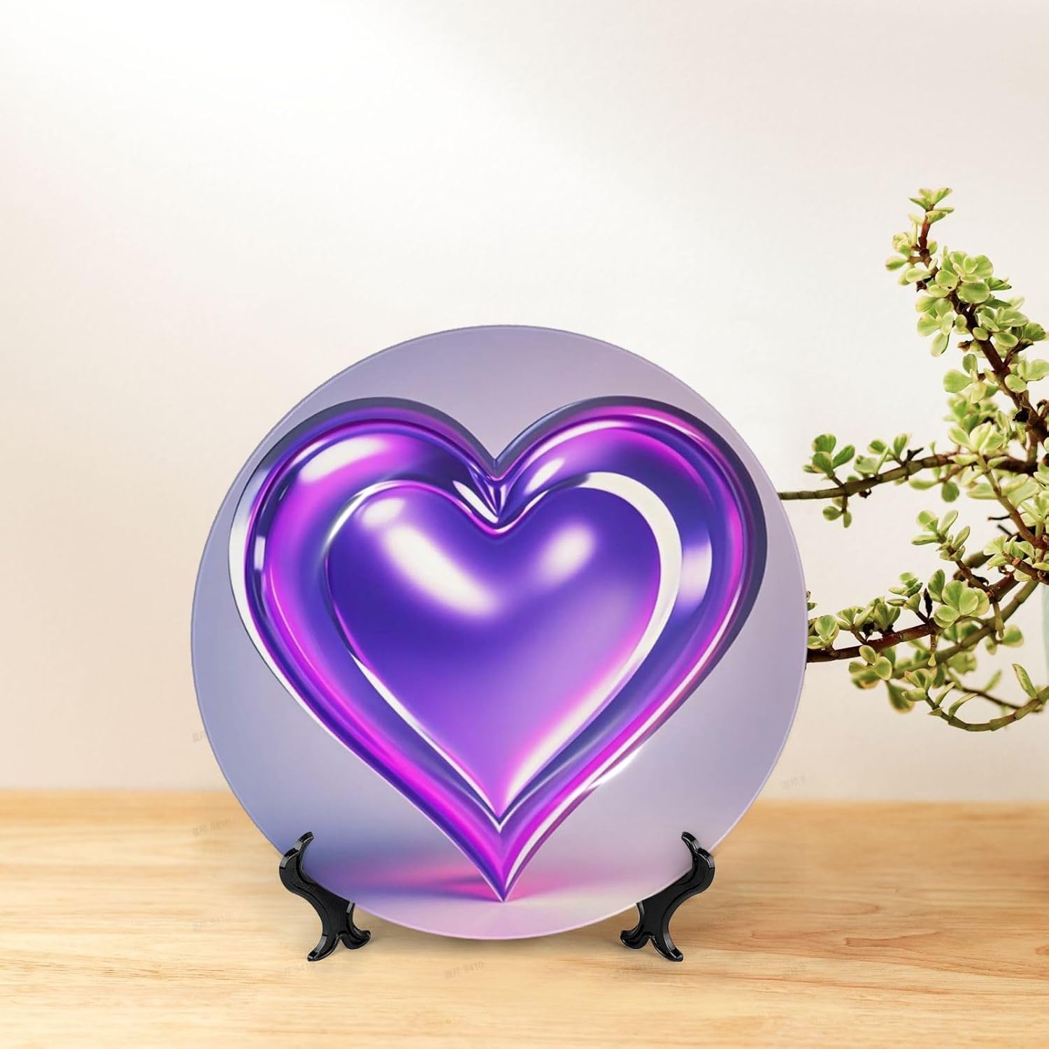 Decorative Plate Art Crafts Bone China Decorative Plate with Display Rack Souvenir Wall Decor Ceramic Ornaments Dinner Plates Ceramic Decoratives Plates for Home Office 10in