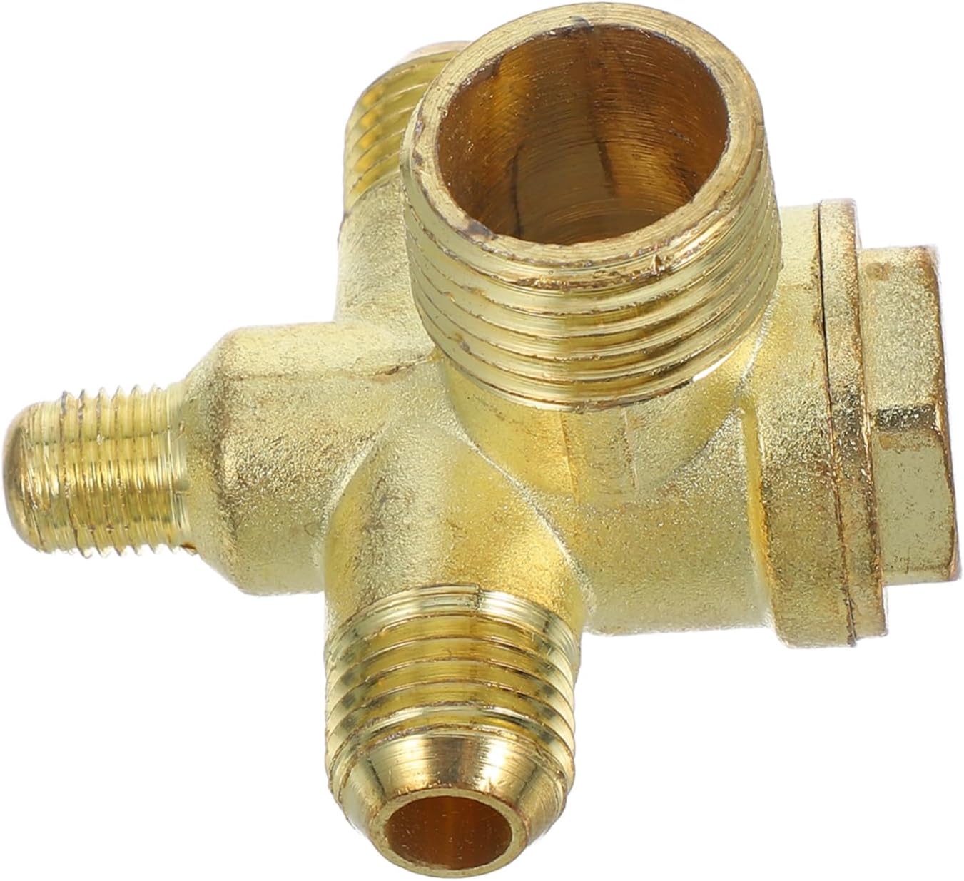 Sturdy Material Air Compressor Check Valve 4 Way Connector Threaded Pressure Fitting for Valve Replacement