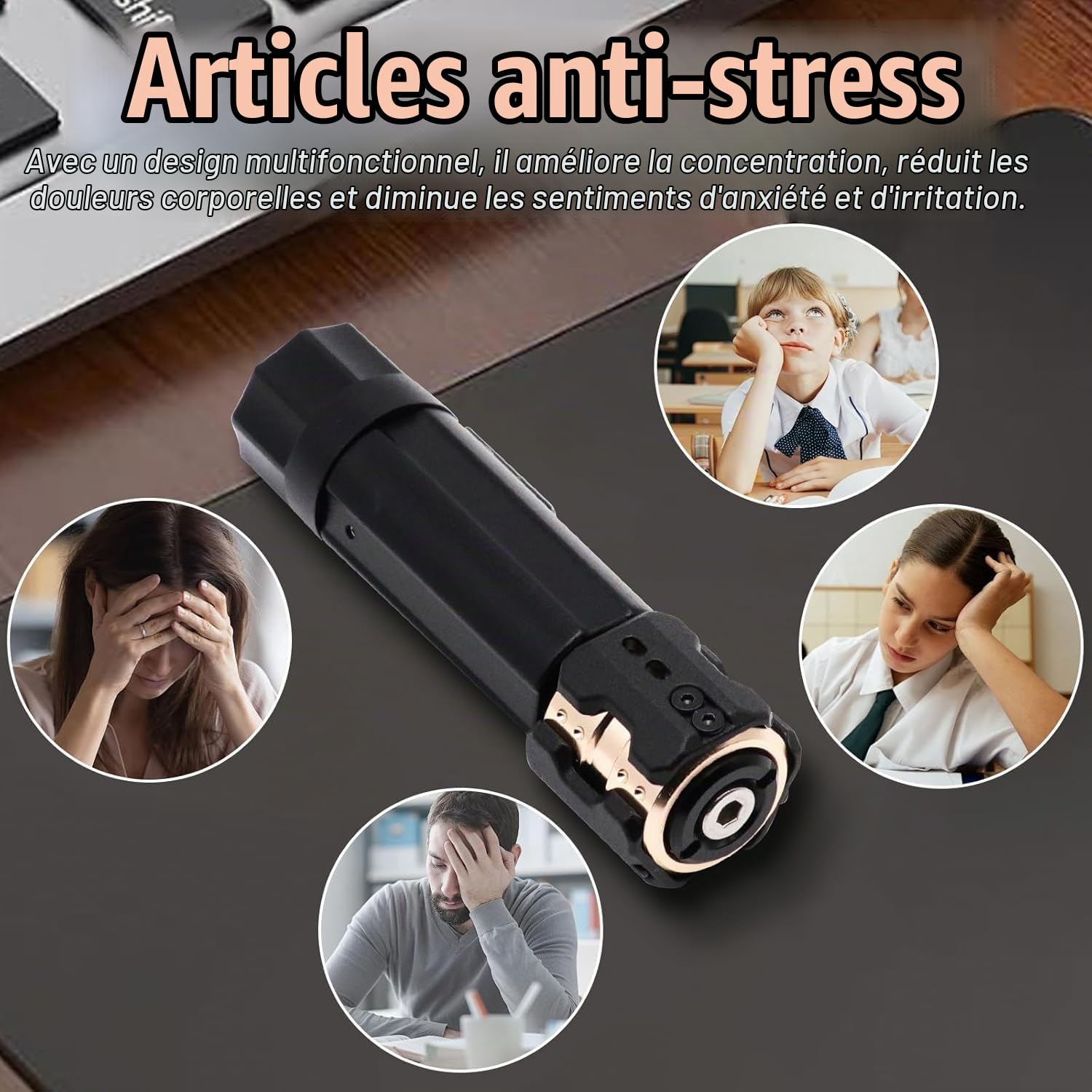 Fidget Slider en Métal, Jouets pour Adultes pour Autisme ou TDAH