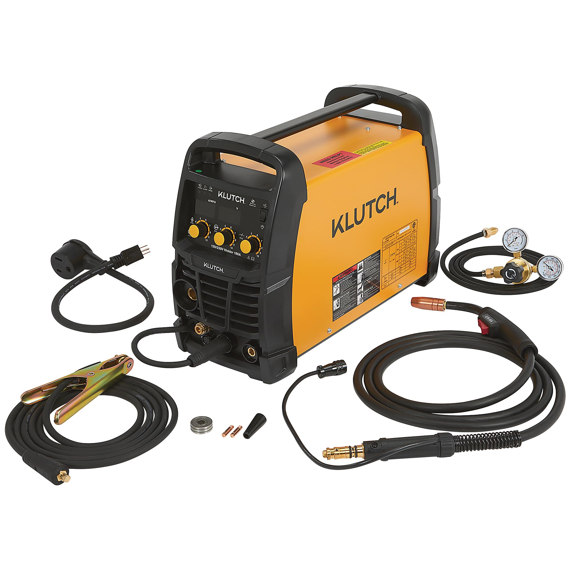 Klutch Dual-Voltage MIG/Flux-Core Welder with Inverter Technology, 120/230 Volts, 180 Amp Max., MIG Ready