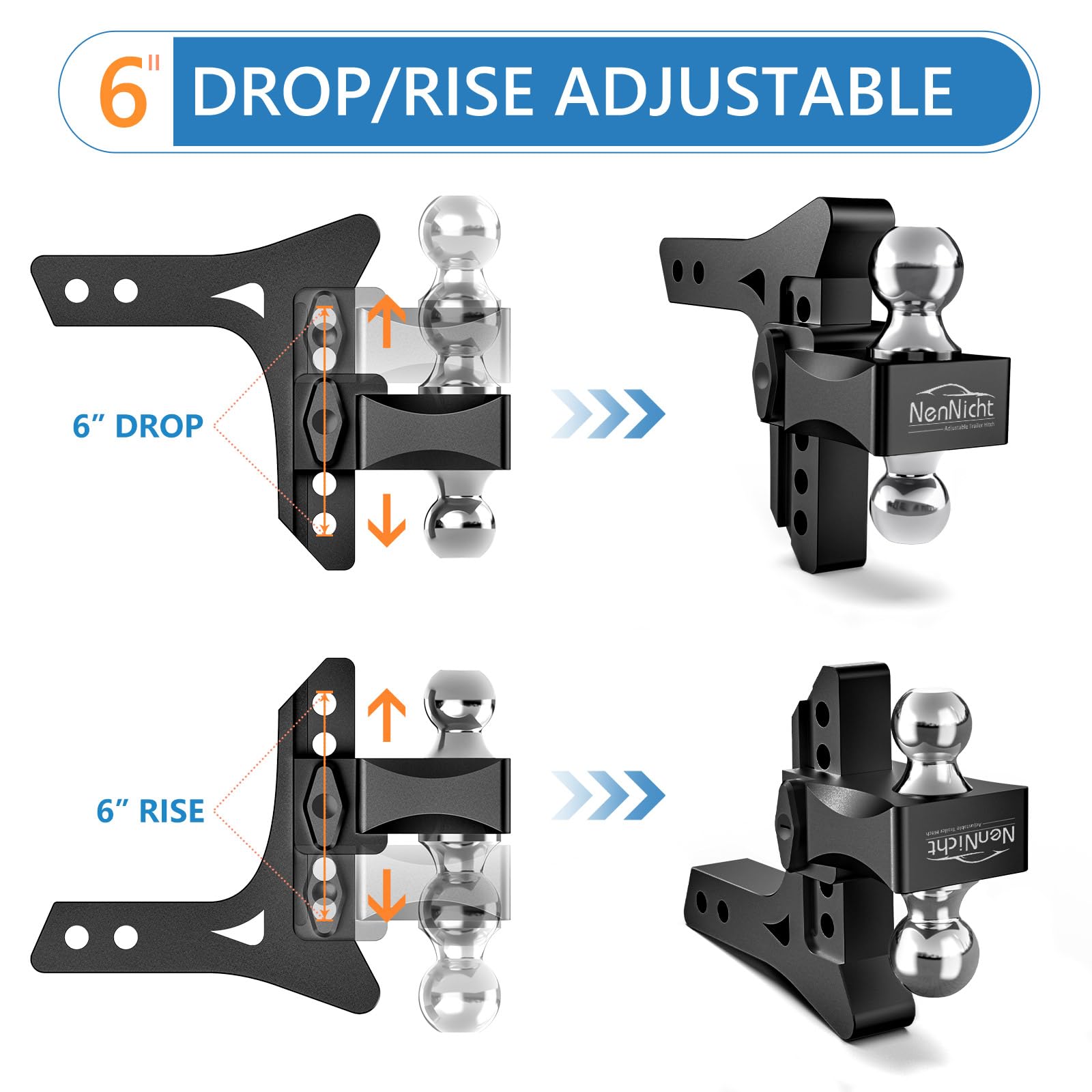 Aazon.co: TIROL 2 Inch Adjustable Trailer Hitch Receiver With Shackle - View #2