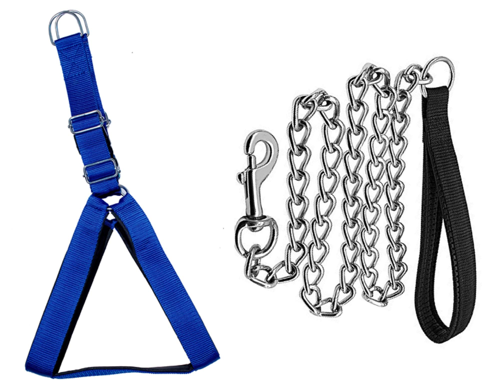 Tame Love™ Adjustable Breathable Dog Chest Belt Harness and Padded Chain with Handle for Medium Dogs of All Breeds | Comfortable for Training, Walking, Running(Blue,1 Inch) (B08JVDKJN2) Amazon Price History, Amazon Price Tracker