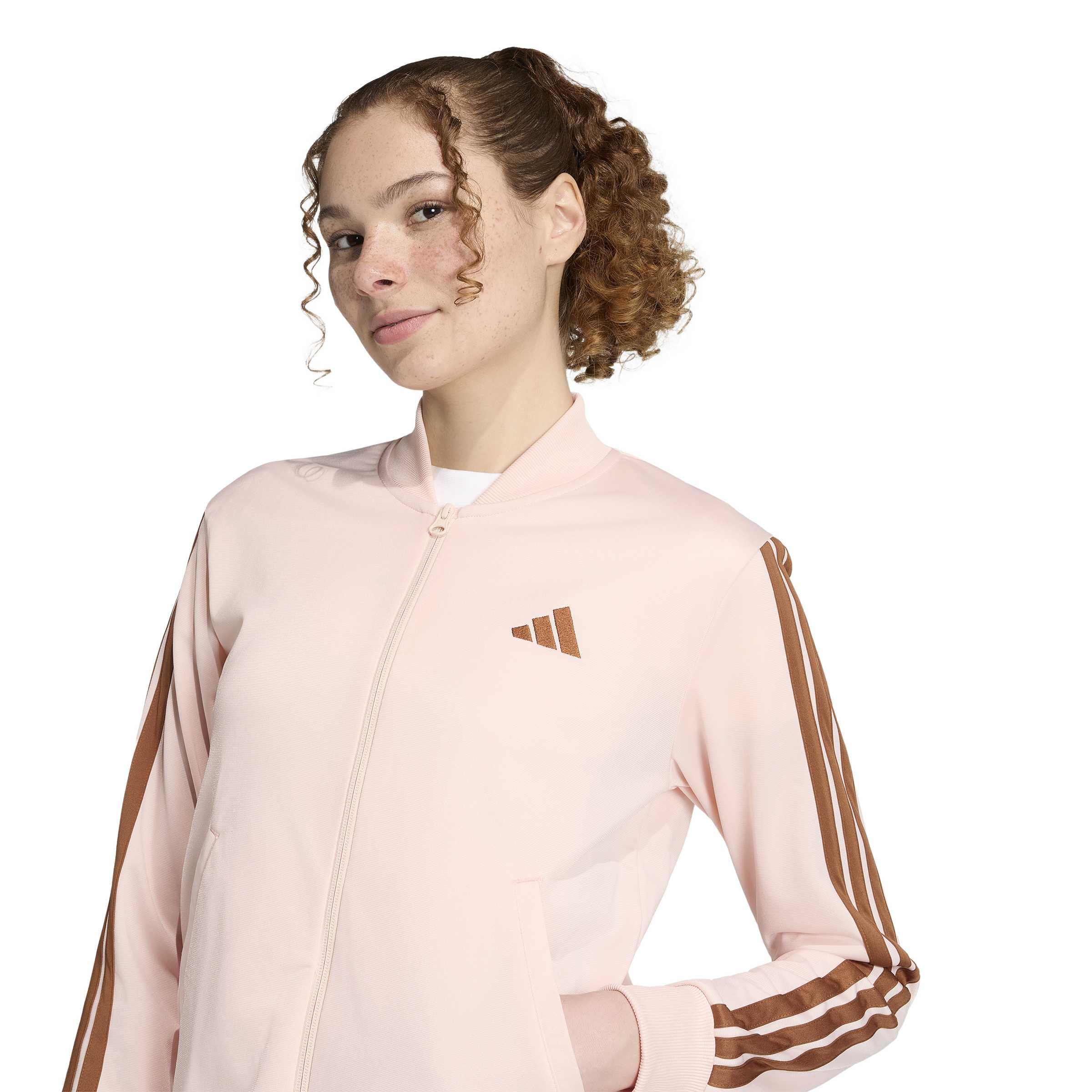 adidas dames ESSENTIALS 3-STRIPES TRACKSUIT, blush pink, M