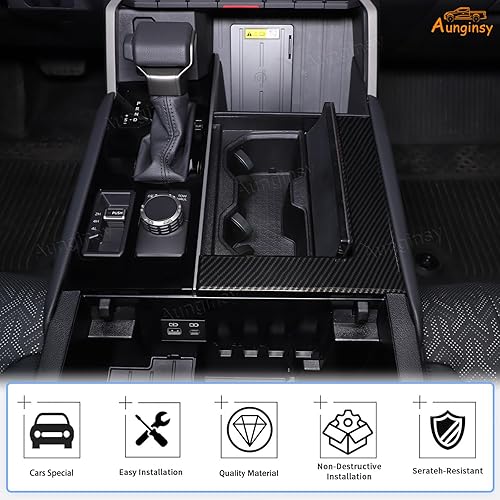 Miniatura 5 de Soporte para taza de consola central de automóvil, compatible con Toyota TundraSequoia 2022-2023 con control central interior, soporte para tazas de