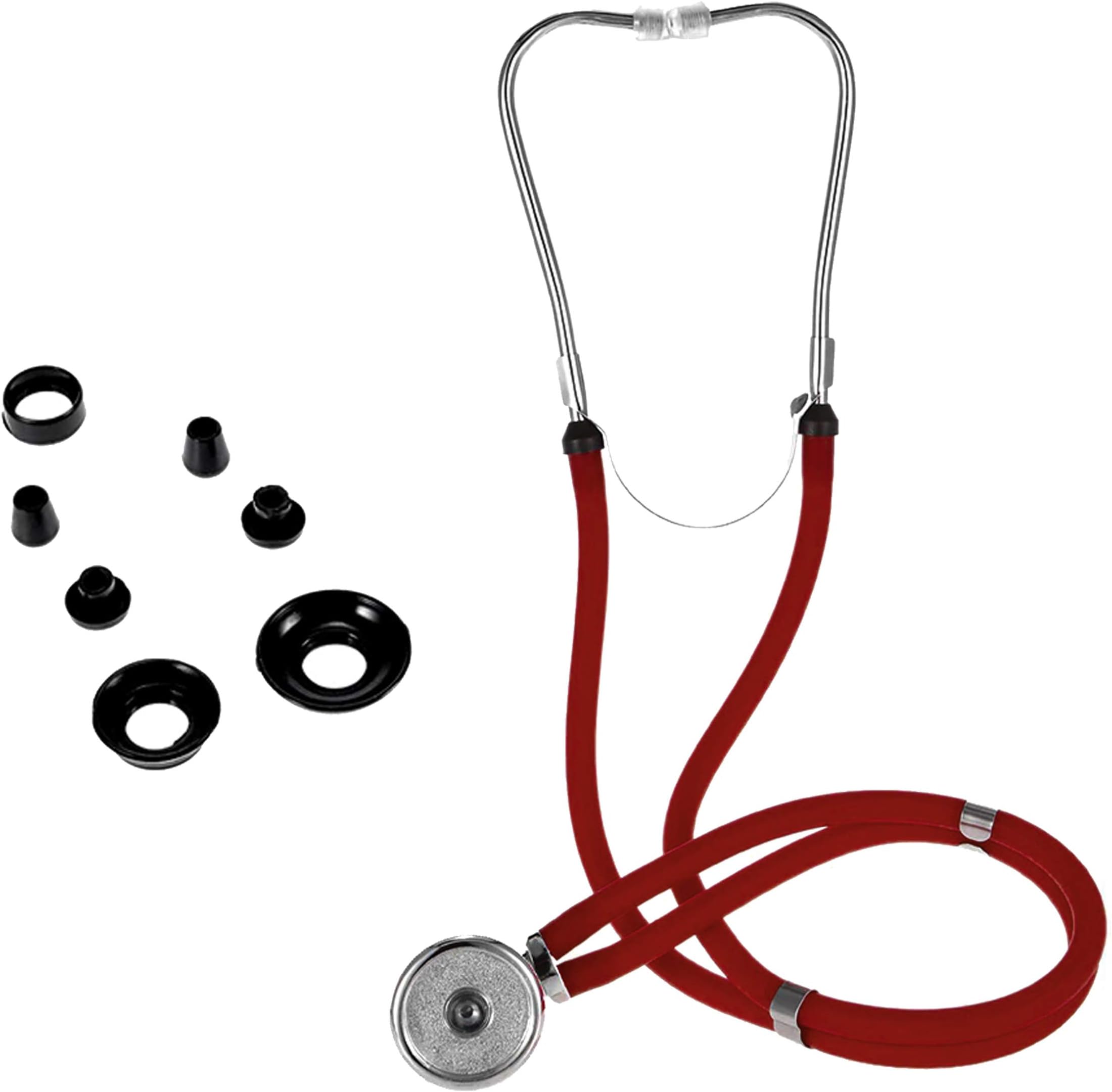 Pulse-Wave Rappaport Dual Tube Stethoscope - Dual Head (Burgundy)