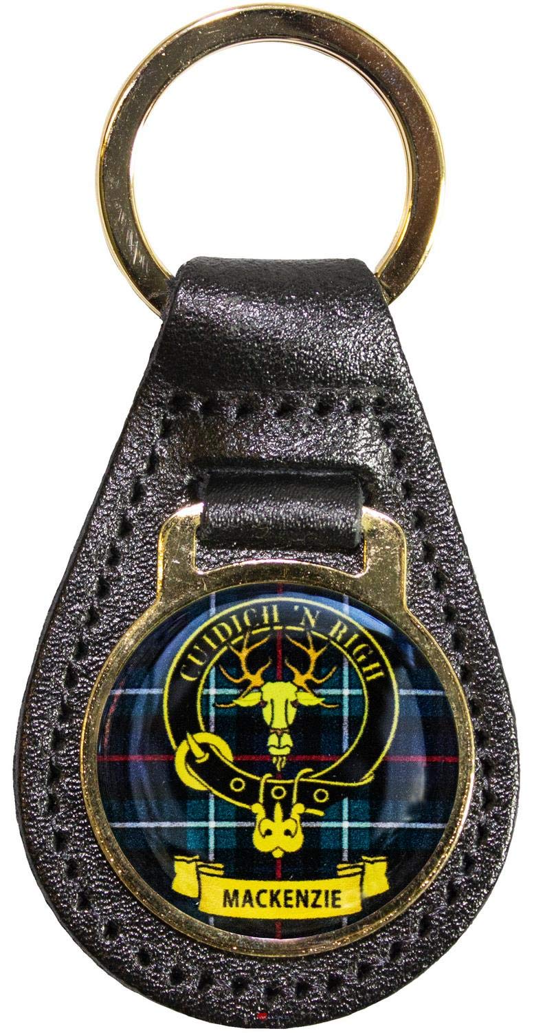 I Luv Ltd Mackenzie Leather Key Fob Scottish Clan Crest Scottish Made